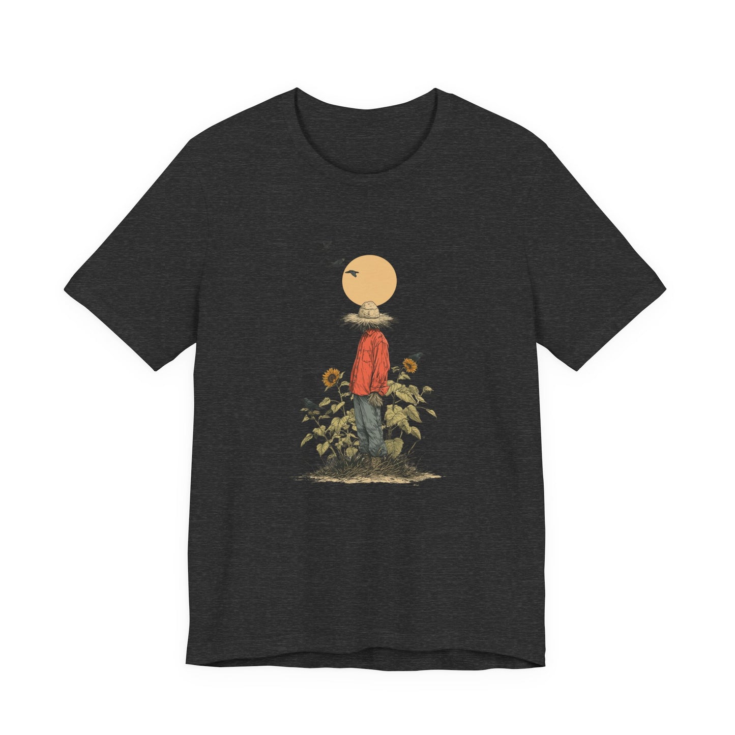Spooky Scarecrow Shirt - Crows and Sunflowers Tee, Halloween Farm Shirt, Fall Graphic Tee, Rustic October Apparel