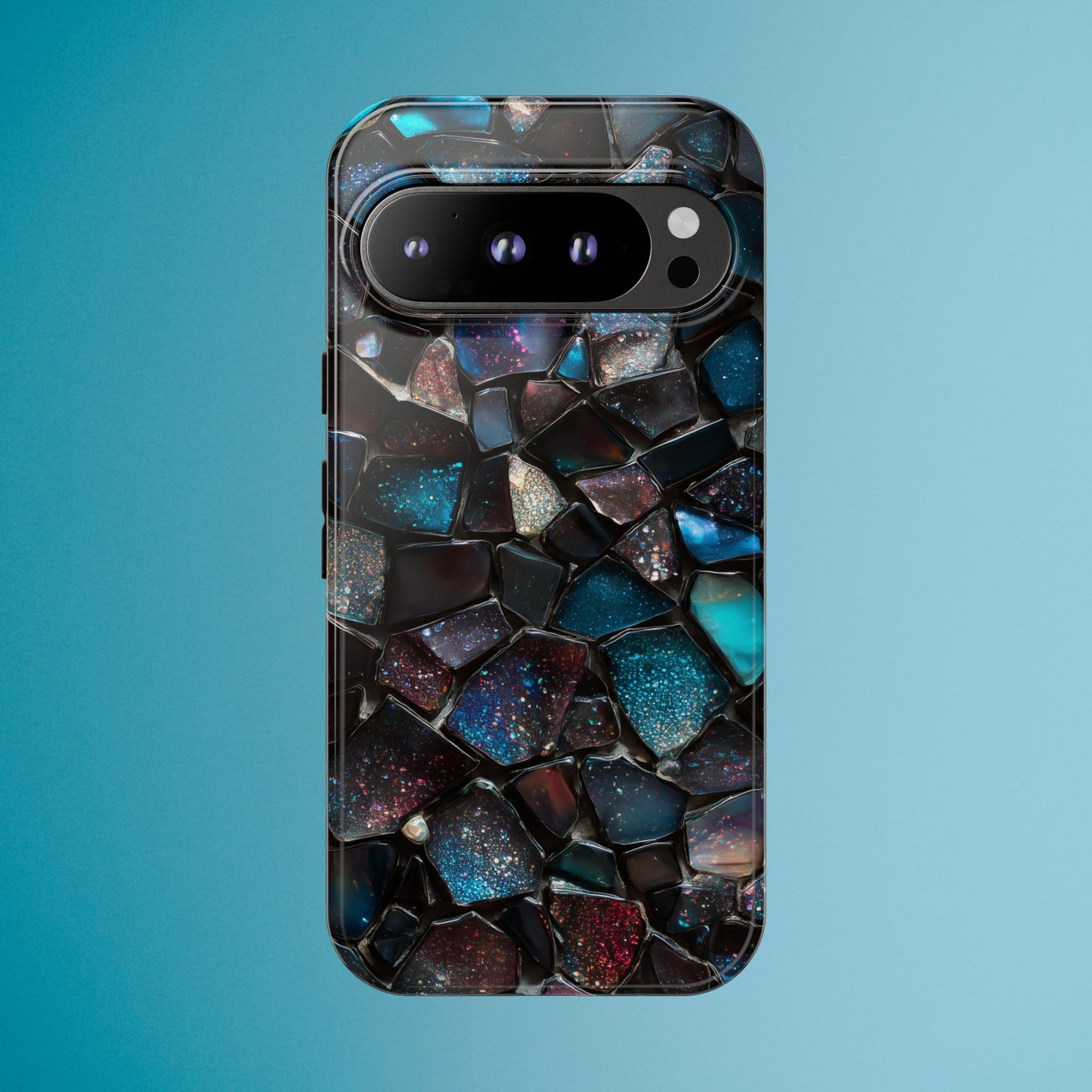 Gemstone Mosaic Phone Case, Crystal Stone Aesthetic Cover, Tough Protective Case for iPhone, Samsung, Pixel