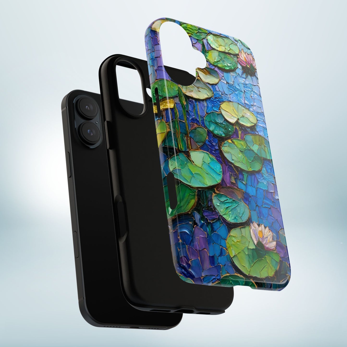 Lily Pad Phone Case, Impressionist Mosaic Botanical Cover, iPhone 15 16 17 Pro Air, Google Pixel 7 8 9 Pro, Samsung S23 S24 S25 S26 Ultra