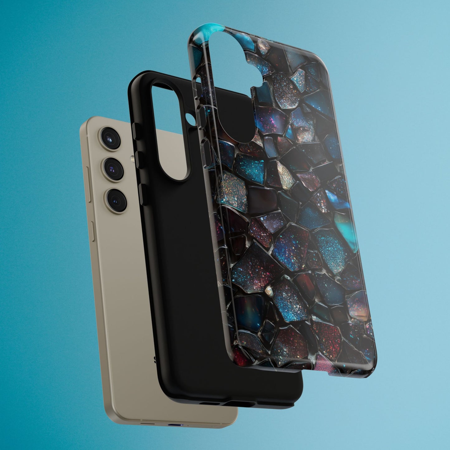 Gemstone Mosaic Phone Case, Crystal Stone Aesthetic Cover, Tough Protective Case for iPhone, Samsung, Pixel