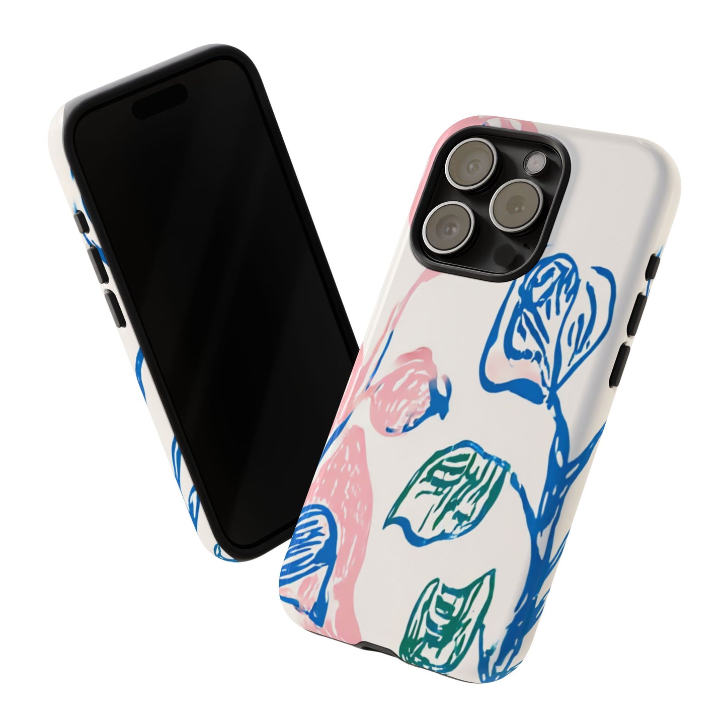 Floral Abstract Case - Artistic Phone Cover iPhone 14-17 Pro Air