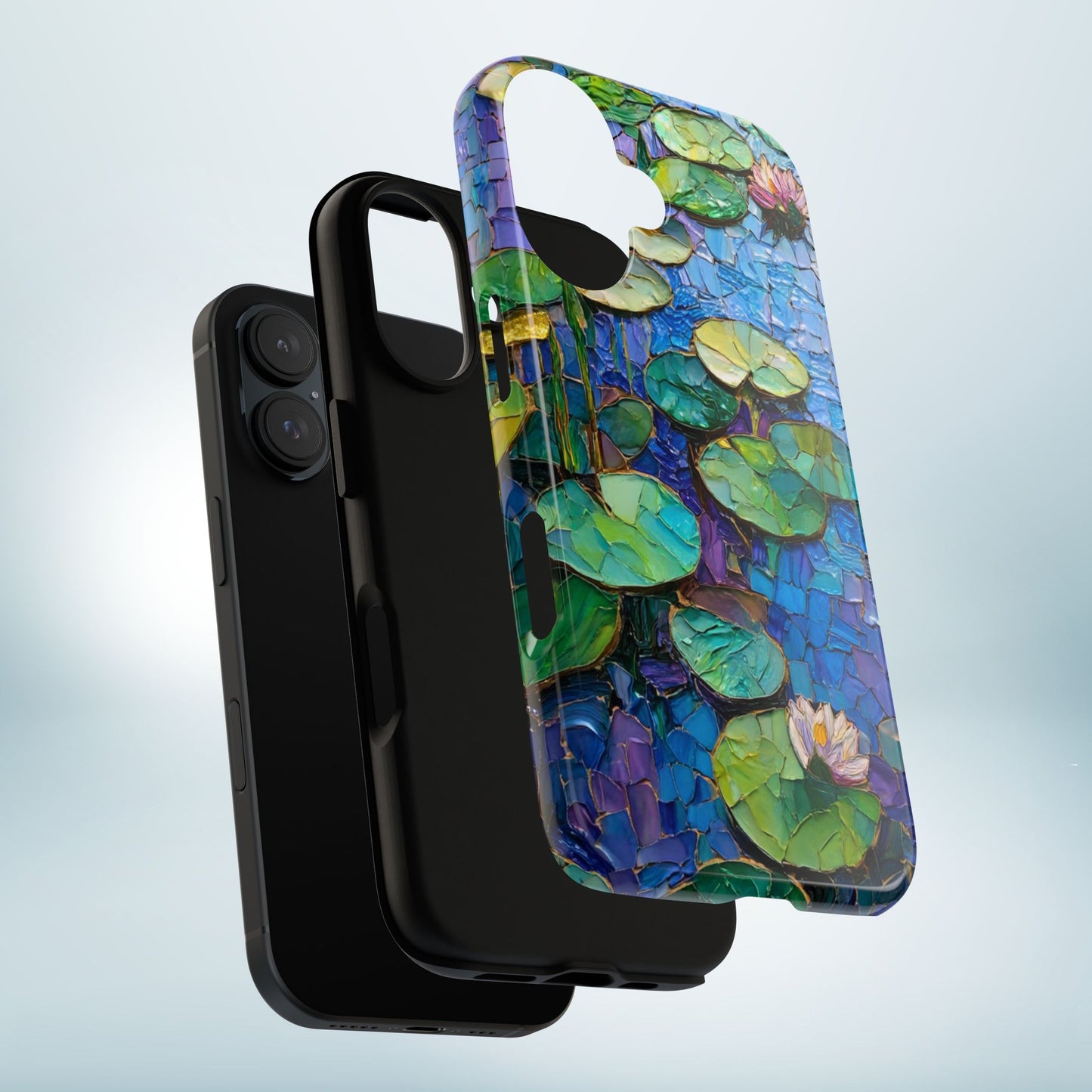 Lily Pad Phone Case, Impressionist Mosaic Botanical Cover, iPhone 15 16 17 Pro Air, Google Pixel 7 8 9 Pro, Samsung S23 S24 S25 S26 Ultra