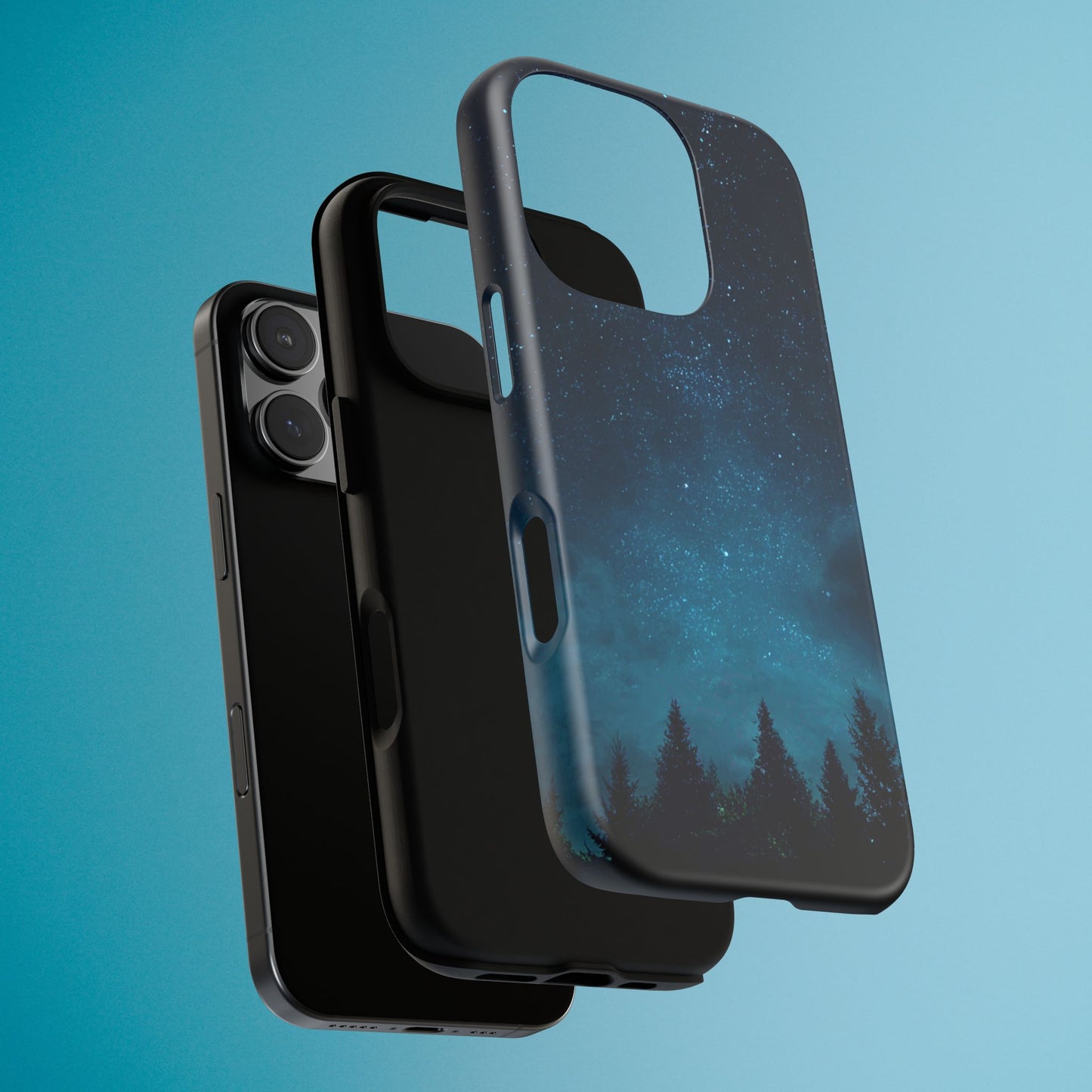 Dark Starry Night Phone Case - Winter Theme Phone Cover for iPhone, Pixel and Samsung Galaxy Models