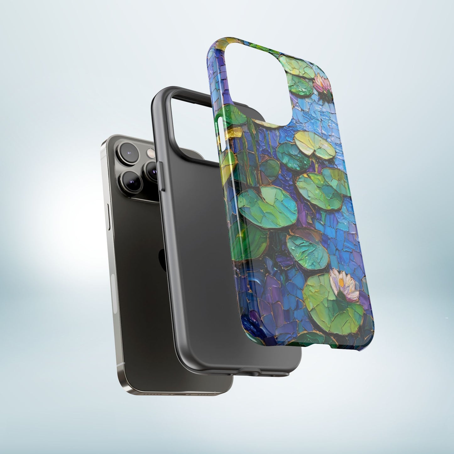 Lily Pad Phone Case, Impressionist Mosaic Botanical Cover, iPhone 15 16 17 Pro Air, Google Pixel 7 8 9 Pro, Samsung S23 S24 S25 S26 Ultra