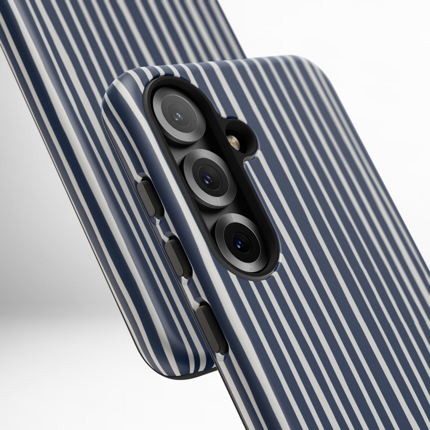 Navy Striped Phone Case | Minimalist Blue and White Stripe Design, Nautical Aesthetic Protective Cover