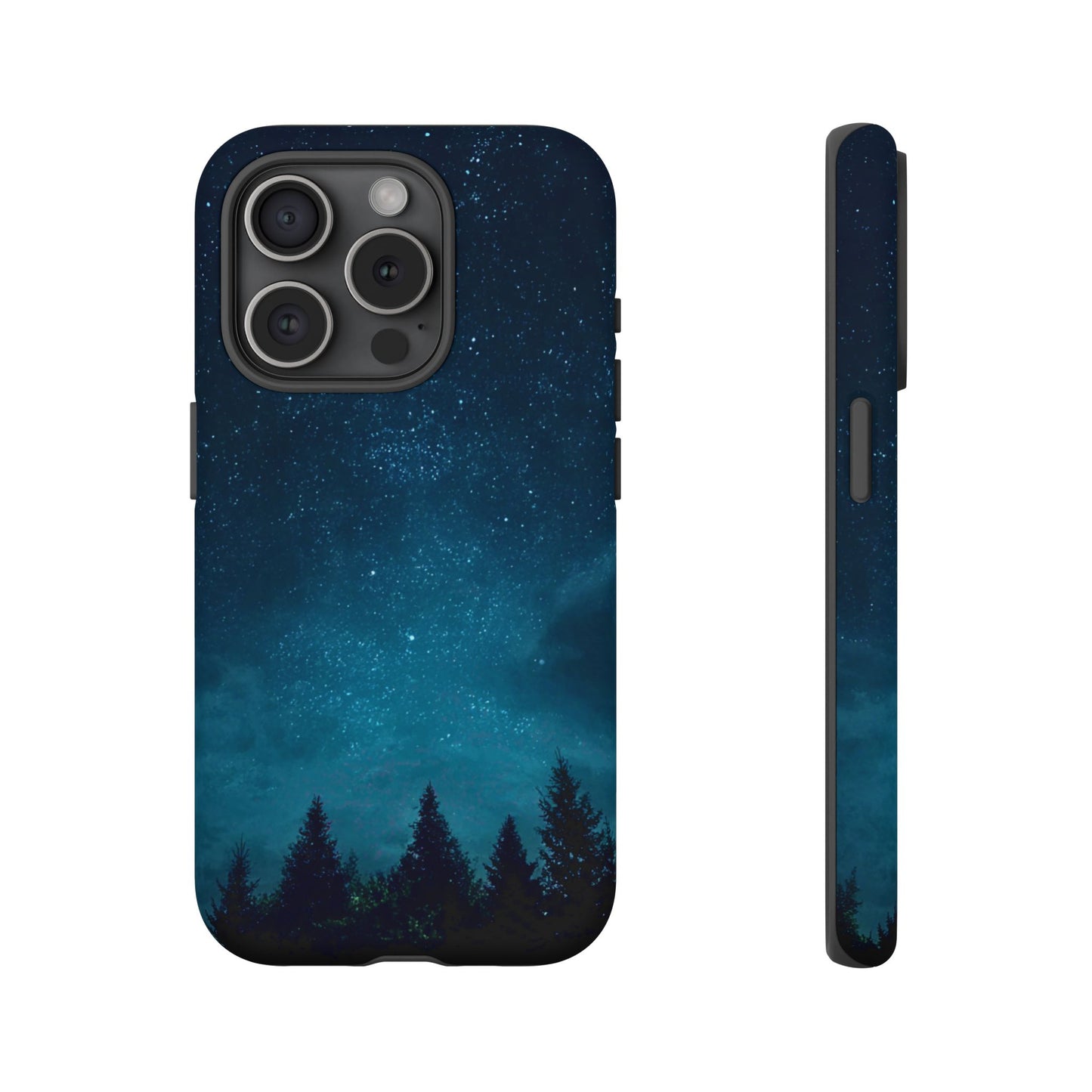 Dark Starry Night Phone Case - Winter Theme Phone Cover for iPhone, Pixel and Samsung Galaxy Models
