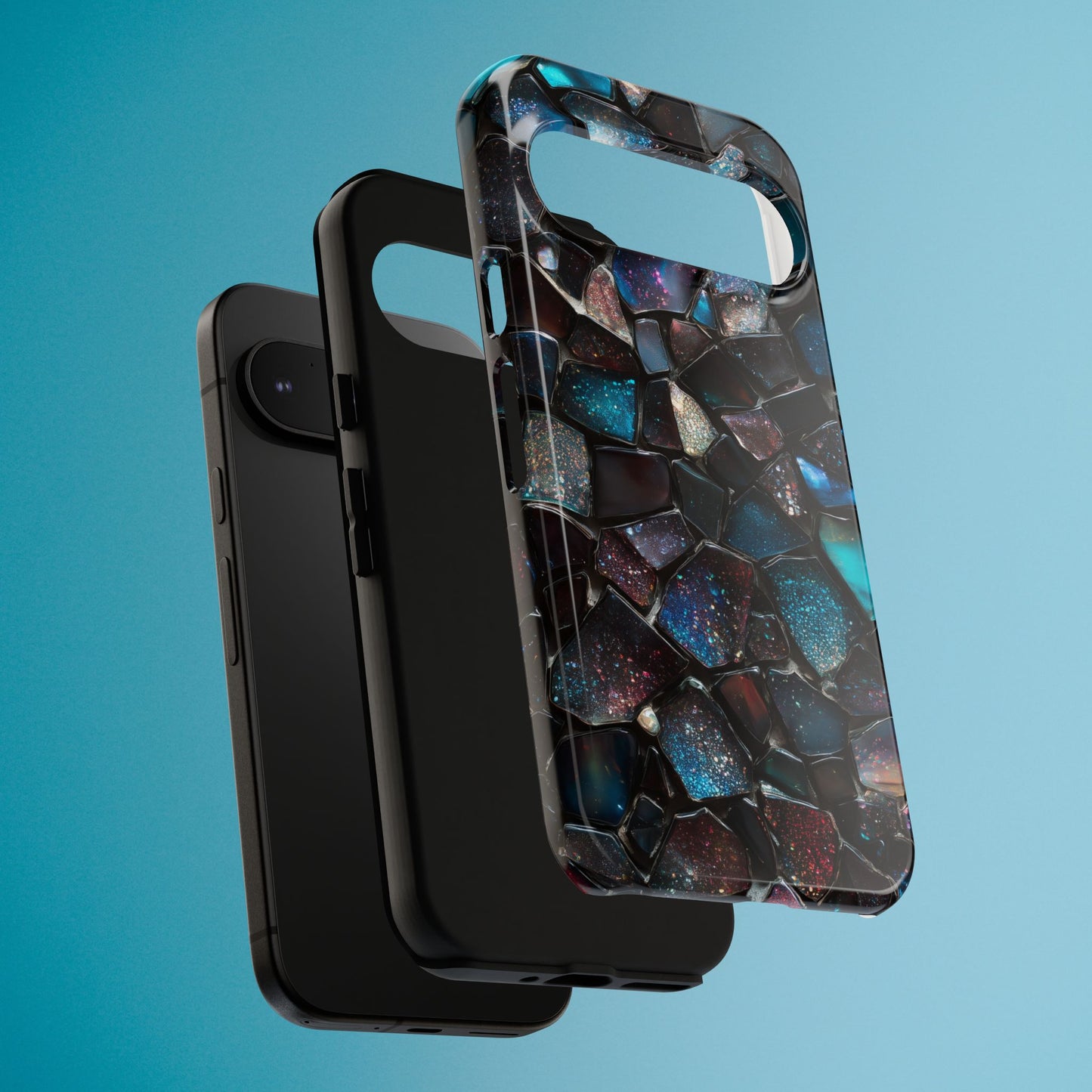 Gemstone Mosaic Phone Case, Crystal Stone Aesthetic Cover, Tough Protective Case for iPhone, Samsung, Pixel