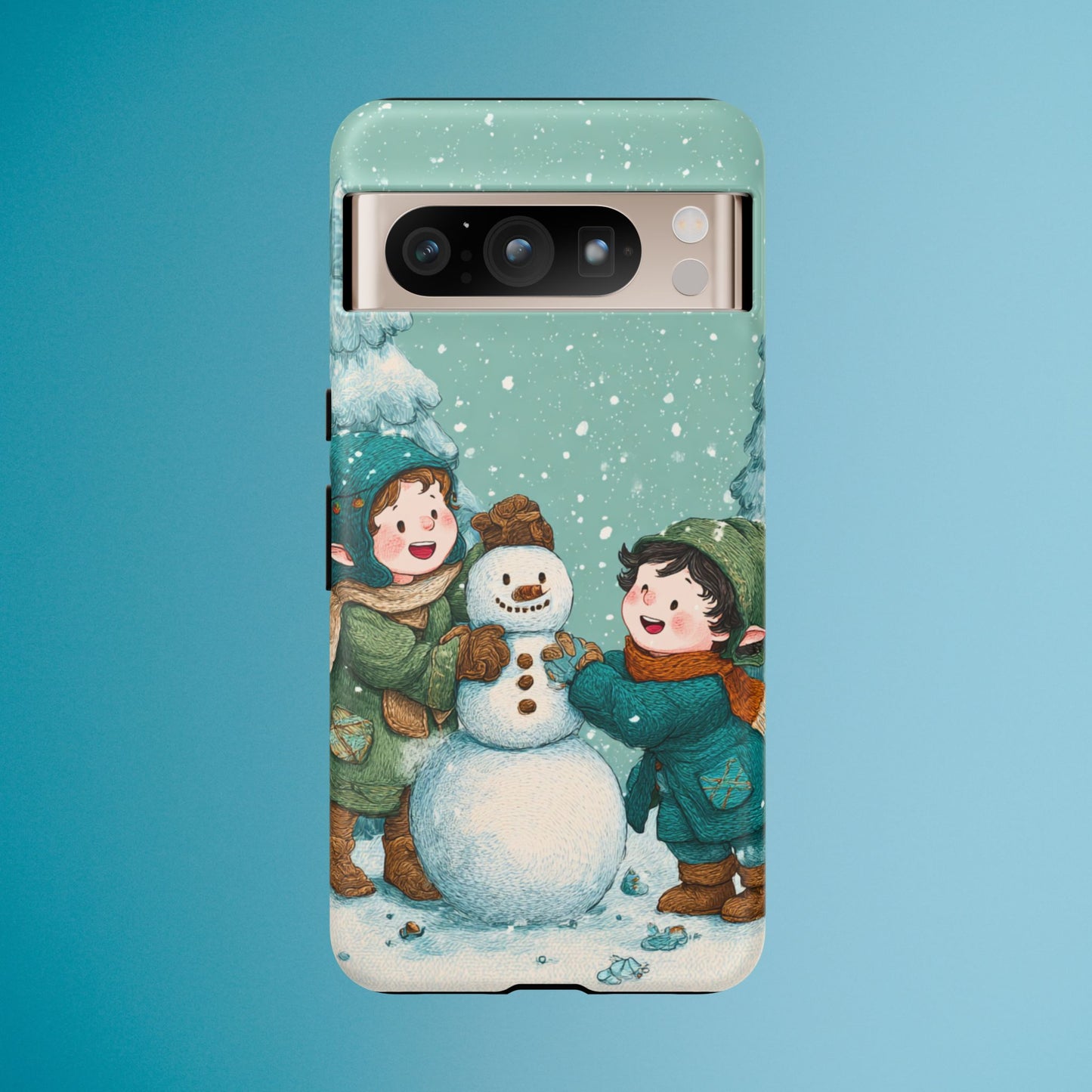 Elf Snowman Winter Phone Case Cute Holiday Cover for iPhone Samsung Pixel