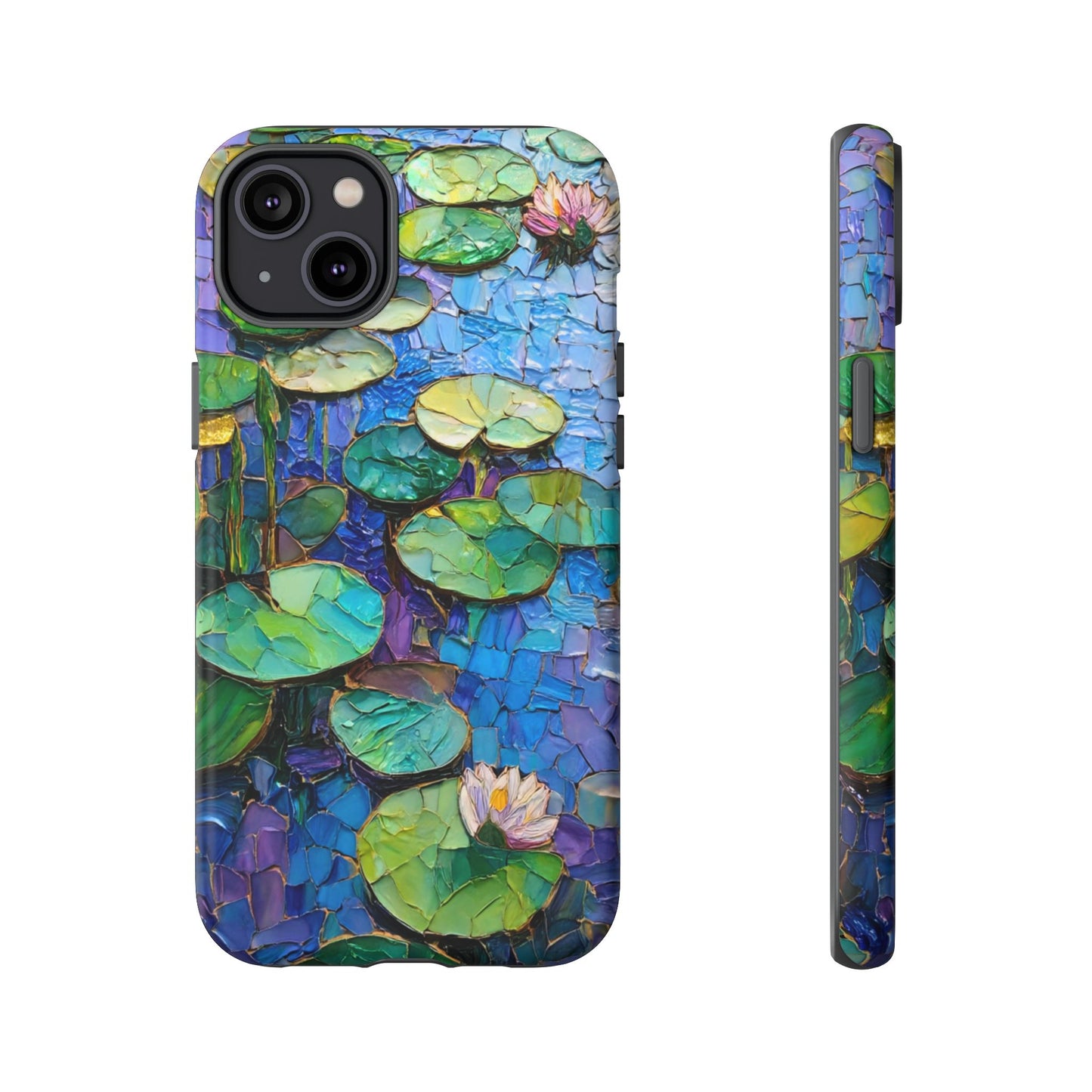 Lily Pad Phone Case, Impressionist Mosaic Botanical Cover, iPhone 15 16 17 Pro Air, Google Pixel 7 8 9 Pro, Samsung S23 S24 S25 S26 Ultra
