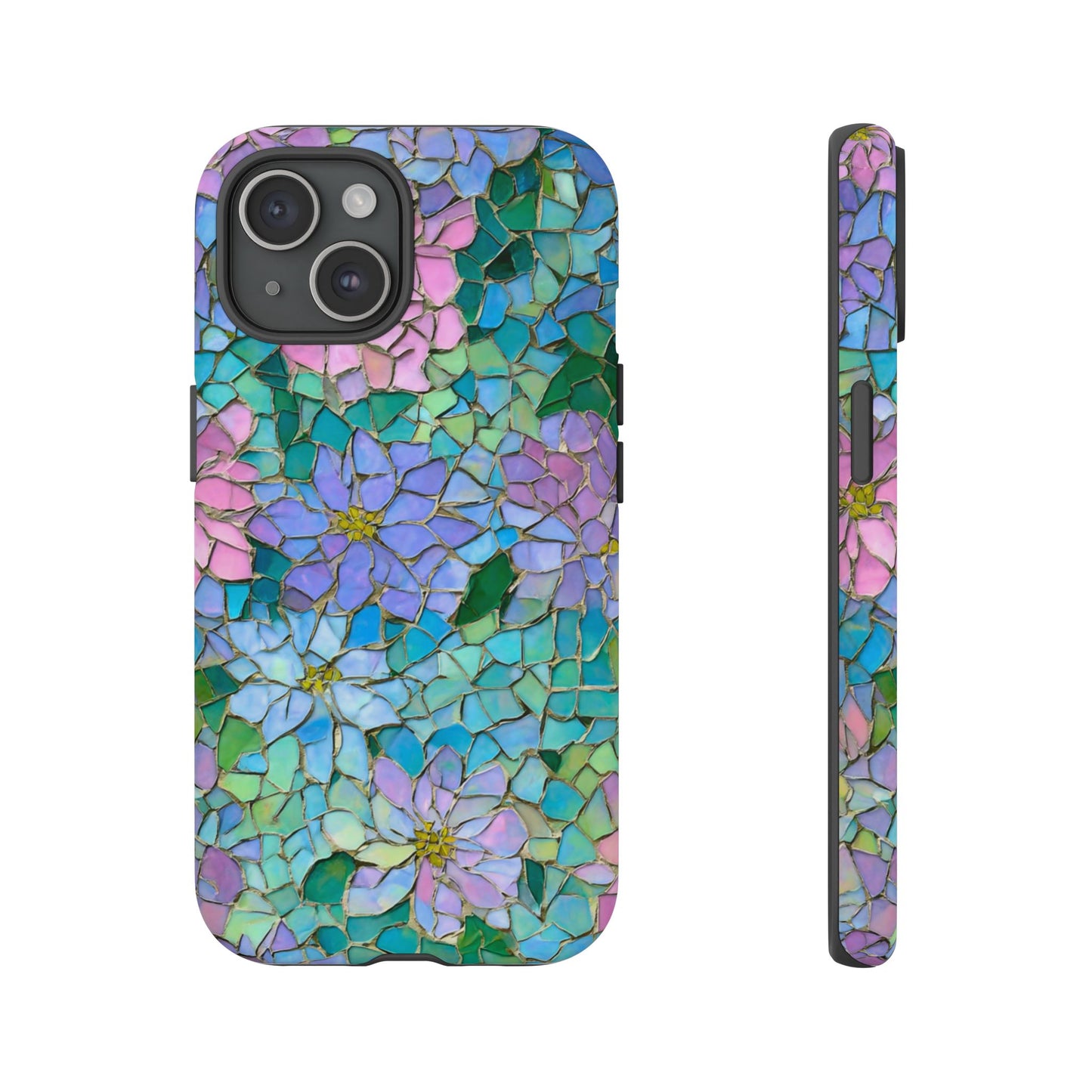 Mosaic Floral Phone Case, iPhone 17 Air Case, Pixel 9 Pro XL Cover, Samsung Galaxy 25 Plus Ultra Tough Case