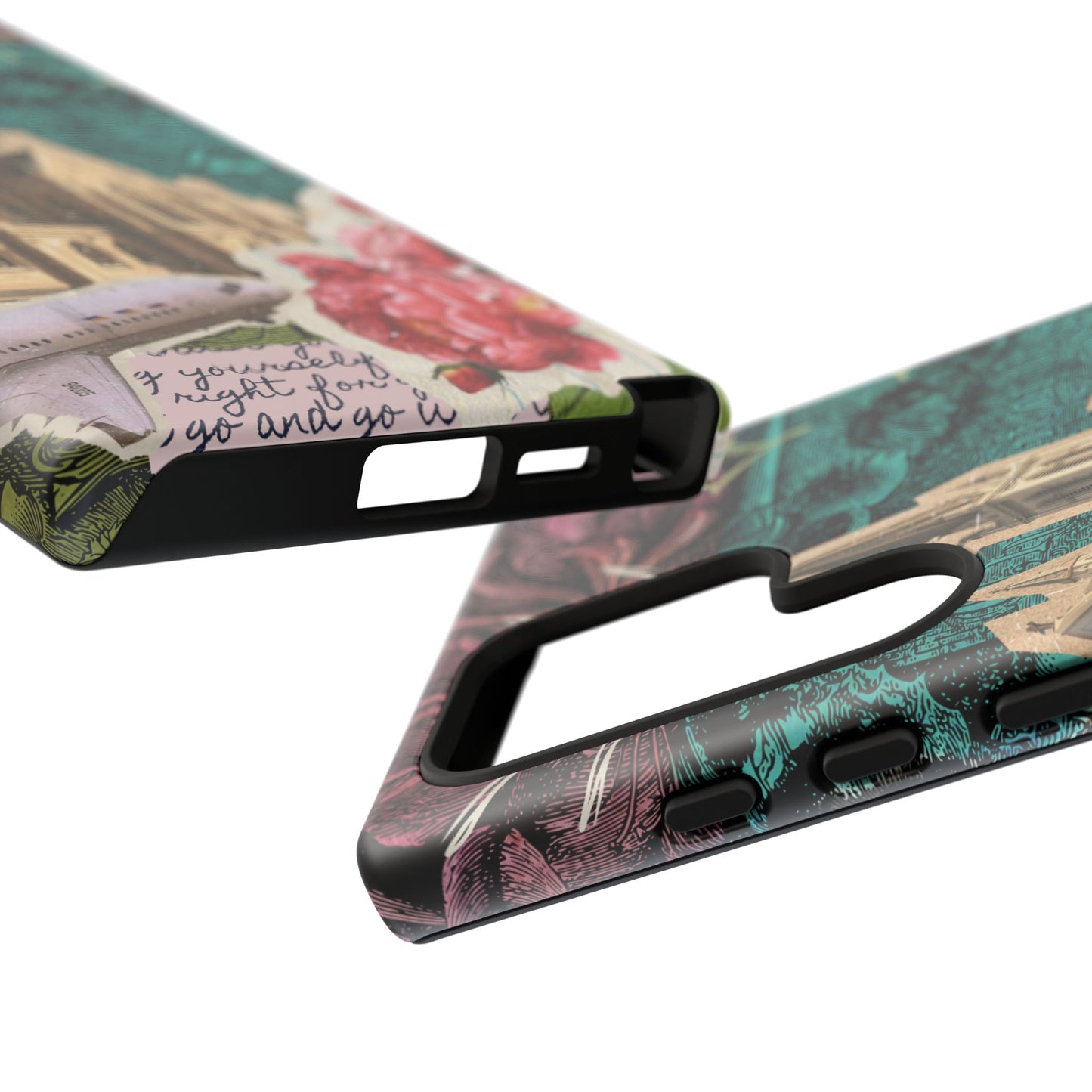 Gothic Cathedral Phone Case, Dark Academia Aesthetic, Fall Floral Art iPhone Samsung Pixel Cover, Scrapbook Vintage Phone Case Design