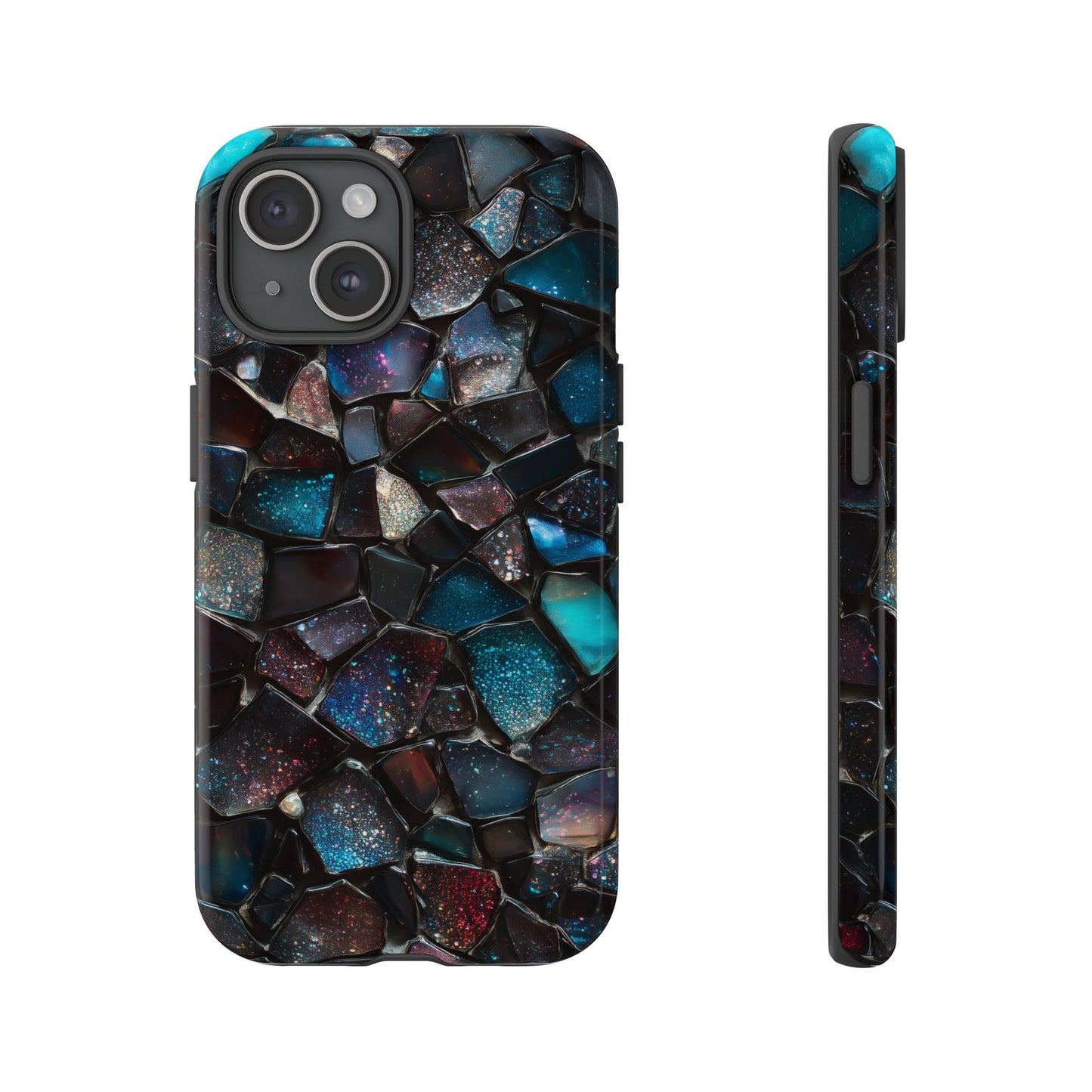 Gemstone Mosaic Phone Case, Crystal Stone Aesthetic Cover, Tough Protective Case for iPhone, Samsung, Pixel