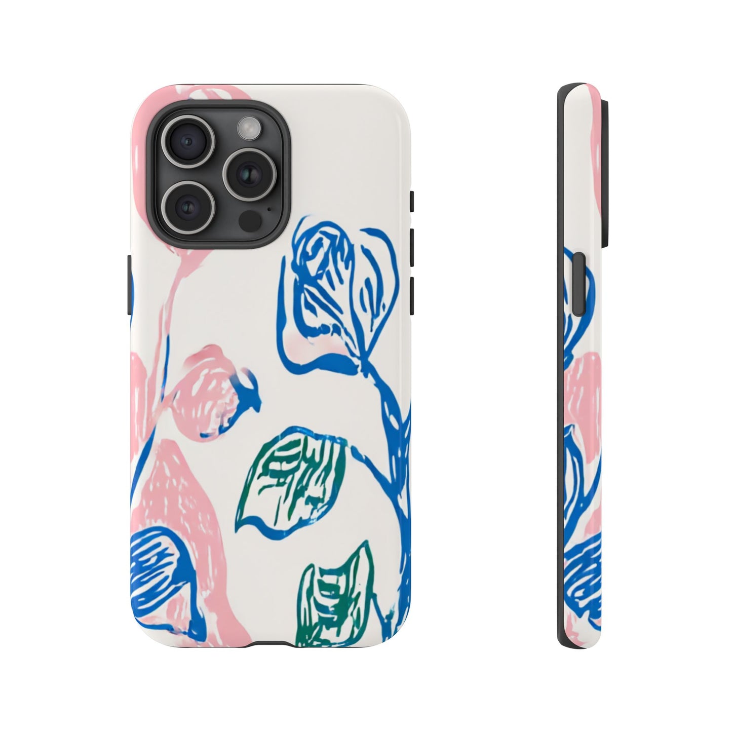 Floral Abstract Case - Artistic Phone Cover iPhone 14-17 Pro Air