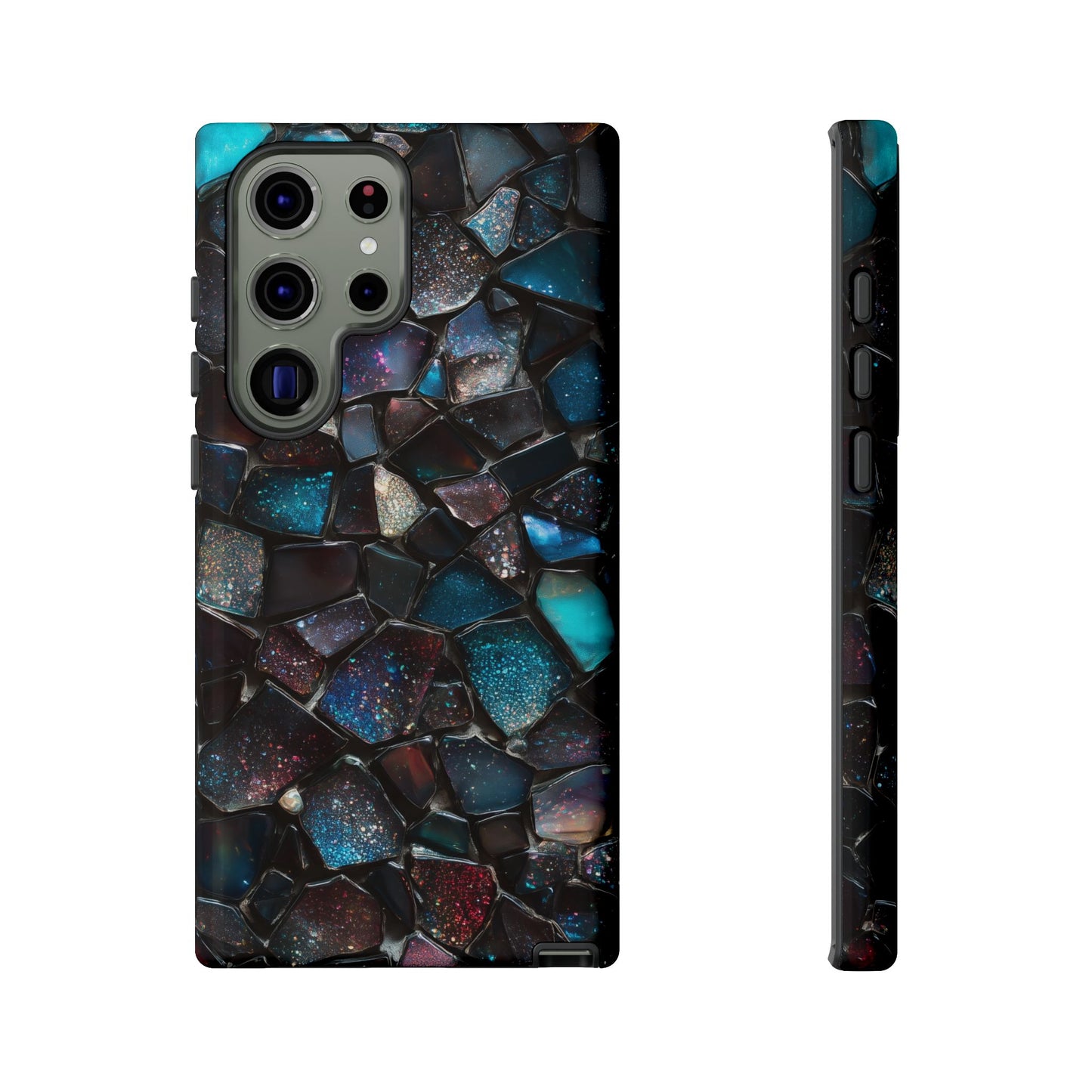 Gemstone Mosaic Phone Case, Crystal Stone Aesthetic Cover, Tough Protective Case for iPhone, Samsung, Pixel