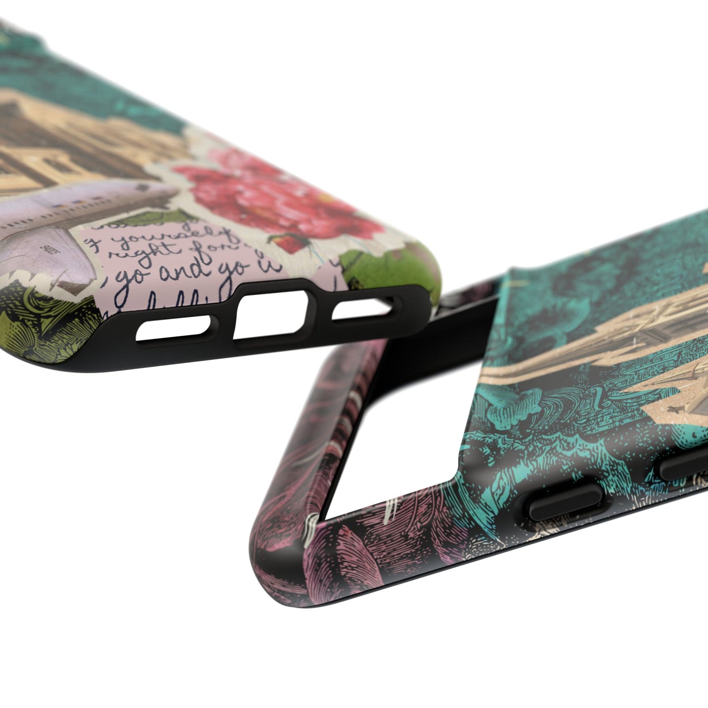 Gothic Cathedral Phone Case, Dark Academia Aesthetic, Fall Floral Art iPhone Samsung Pixel Cover, Scrapbook Vintage Phone Case Design