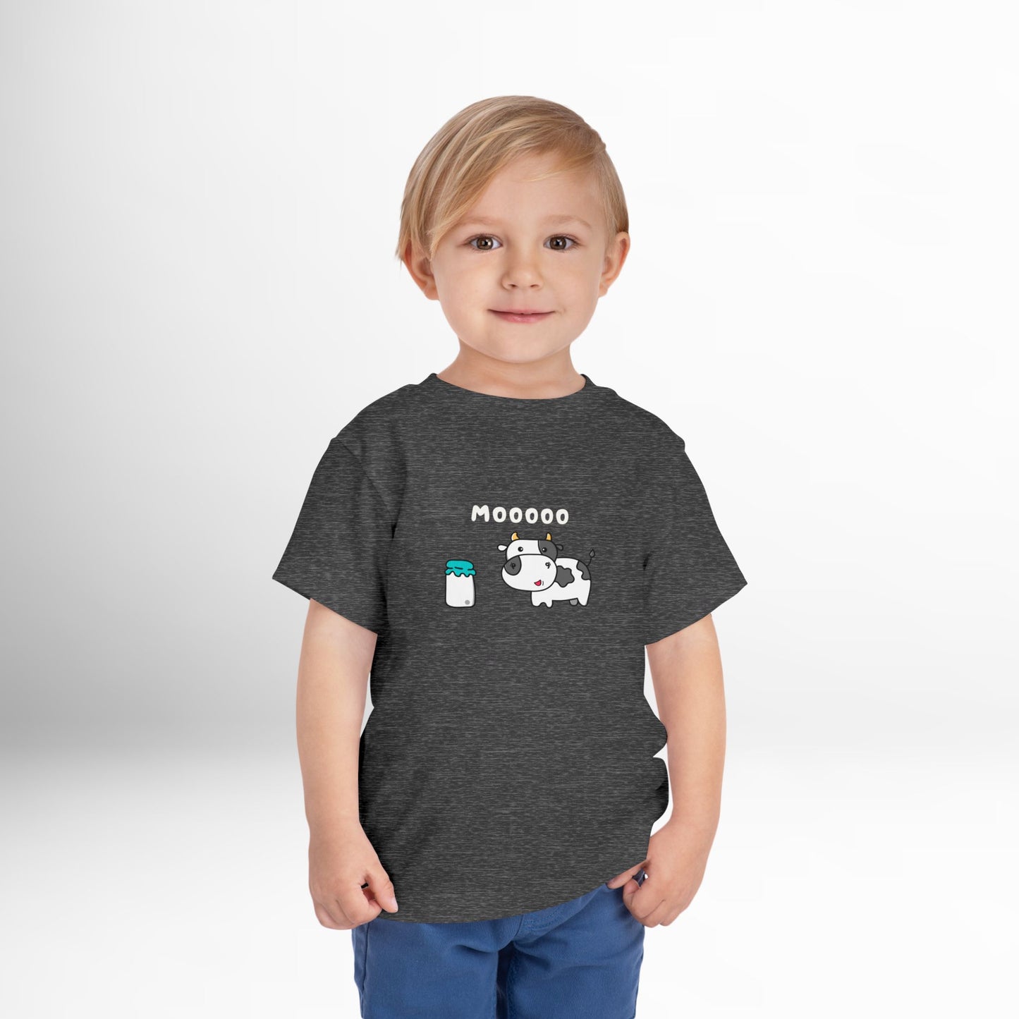 Moo Toddler Shirt - Cute Cow Graphic Cotton Tee with Farm Animal Design (2T-5T)