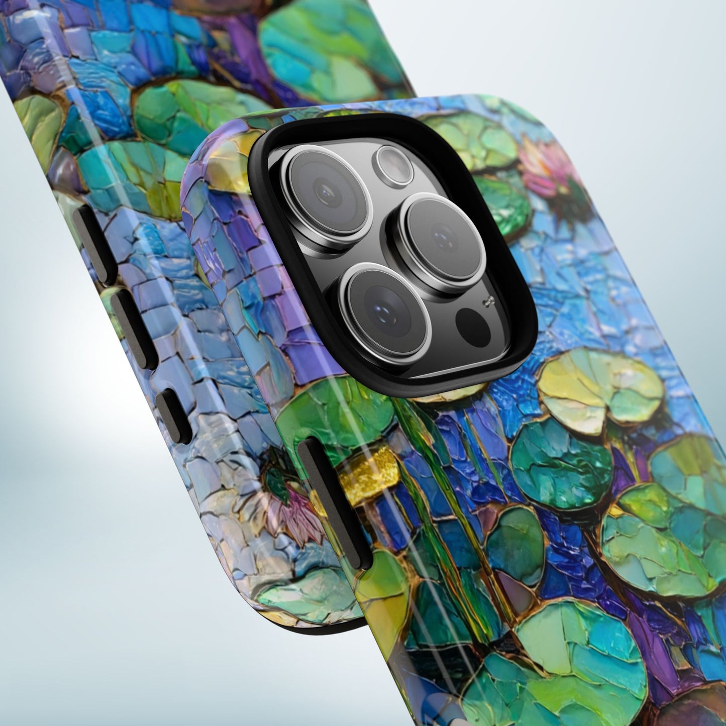 Lily Pad Phone Case, Impressionist Mosaic Botanical Cover, iPhone 15 16 17 Pro Air, Google Pixel 7 8 9 Pro, Samsung S23 S24 S25 S26 Ultra