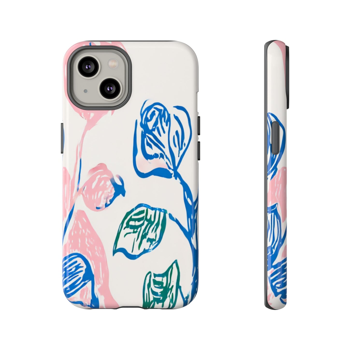 Floral Abstract Case - Artistic Phone Cover iPhone 14-17 Pro Air