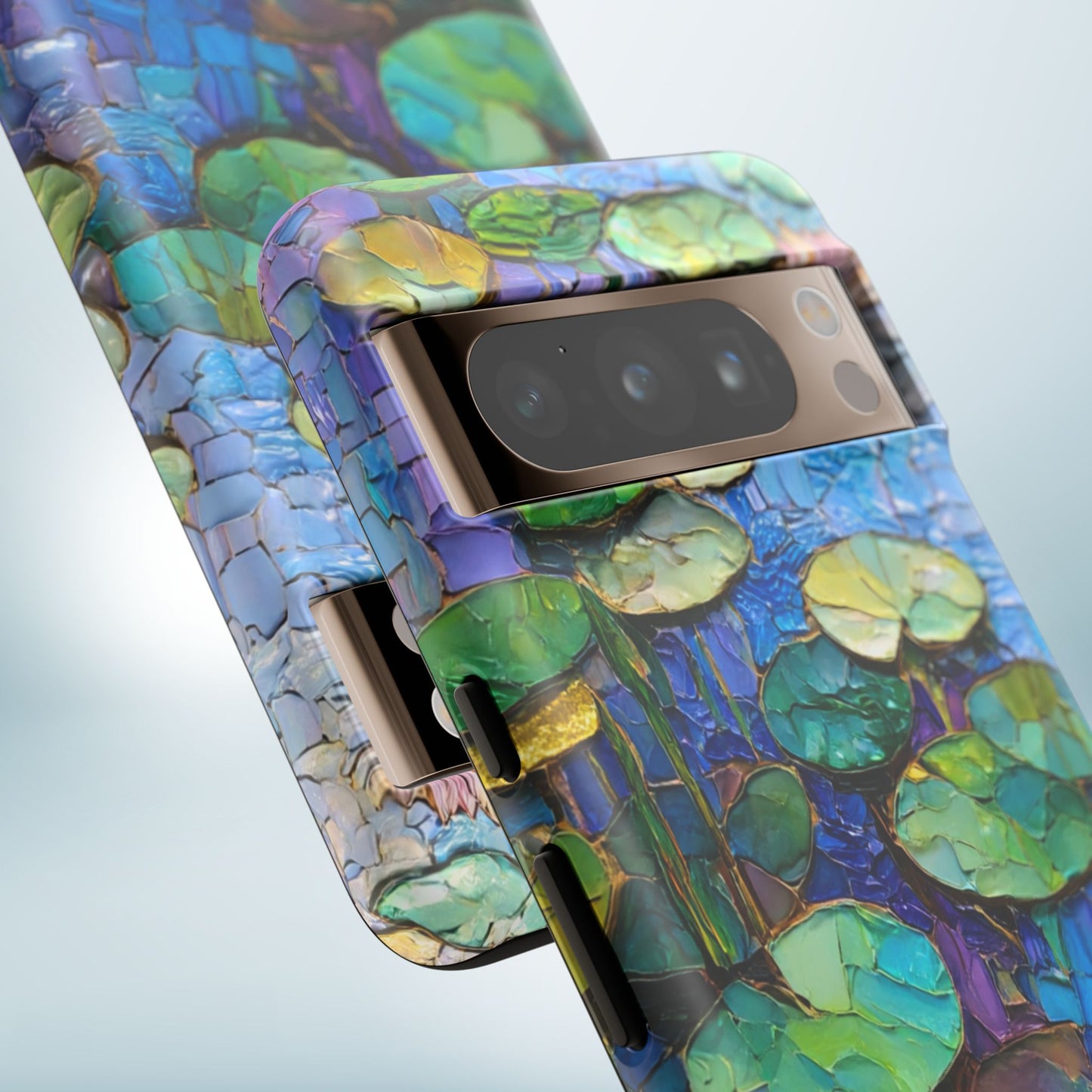 Lily Pad Phone Case, Impressionist Mosaic Botanical Cover, iPhone 15 16 17 Pro Air, Google Pixel 7 8 9 Pro, Samsung S23 S24 S25 S26 Ultra