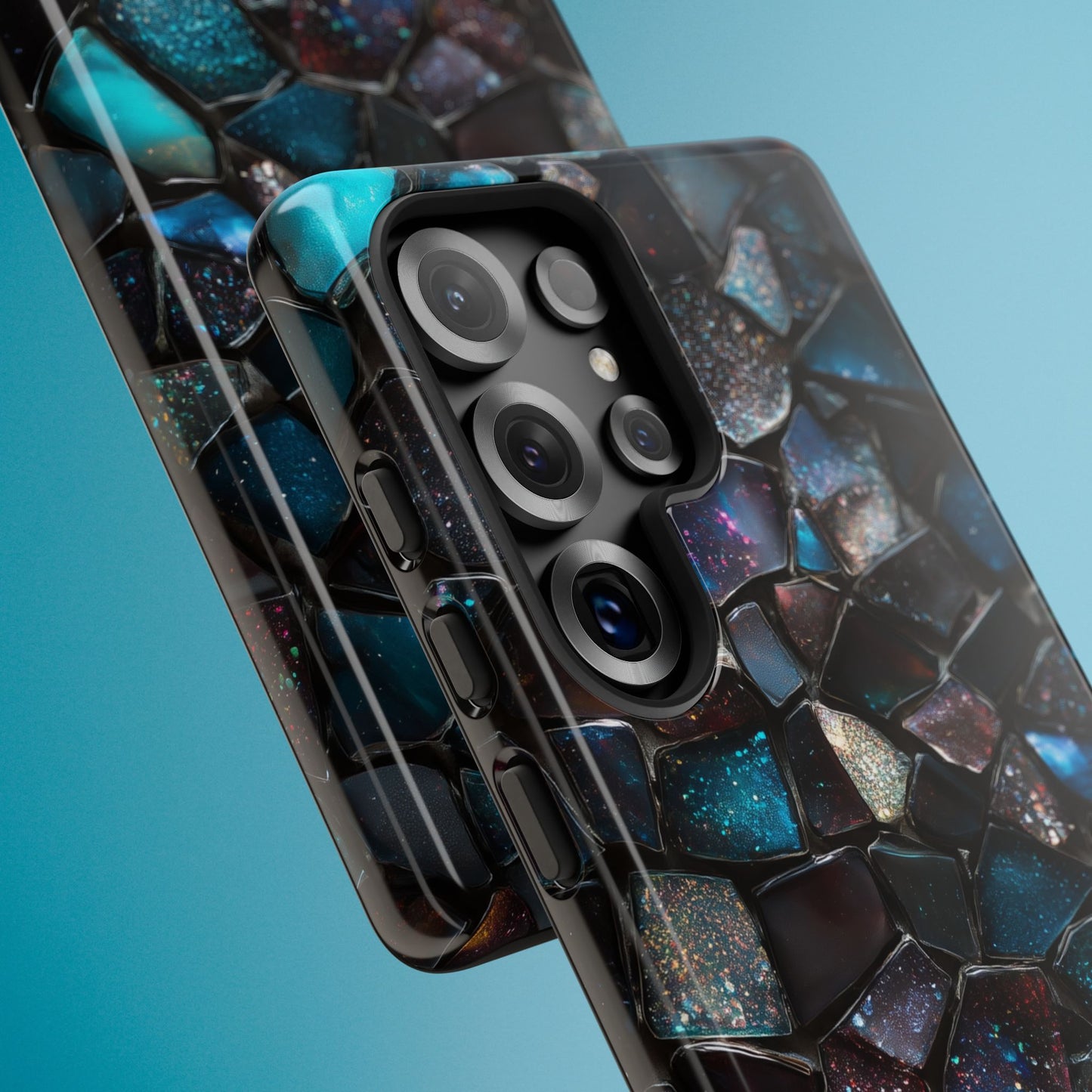 Gemstone Mosaic Phone Case, Crystal Stone Aesthetic Cover, Tough Protective Case for iPhone, Samsung, Pixel