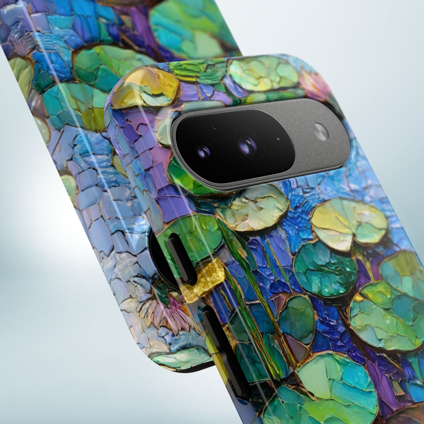 Lily Pad Phone Case, Impressionist Mosaic Botanical Cover, iPhone 15 16 17 Pro Air, Google Pixel 7 8 9 Pro, Samsung S23 S24 S25 S26 Ultra