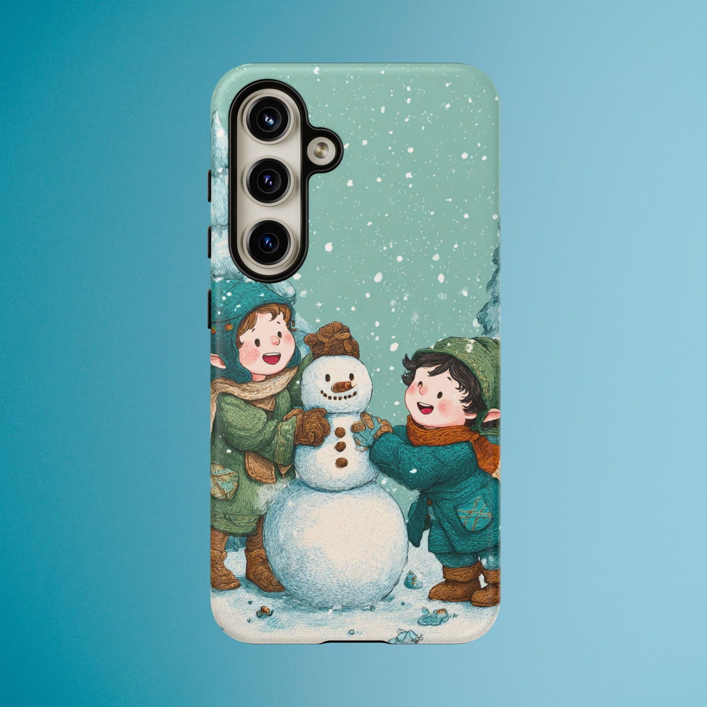 Elf Snowman Winter Phone Case Cute Holiday Cover for iPhone Samsung Pixel