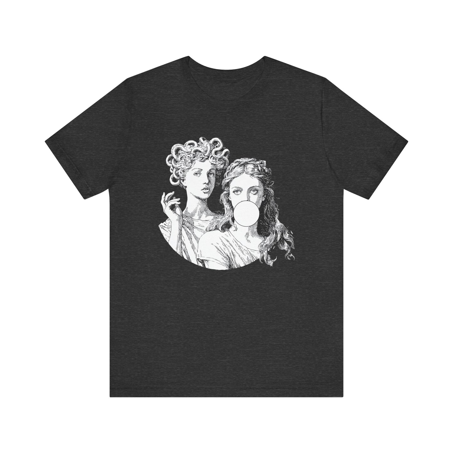 Medusa and Athena T-Shirt – Greek Mythology Graphic Tee, Goddess of Wisdom & Medusa Design, Unisex Streetwear Shirt
