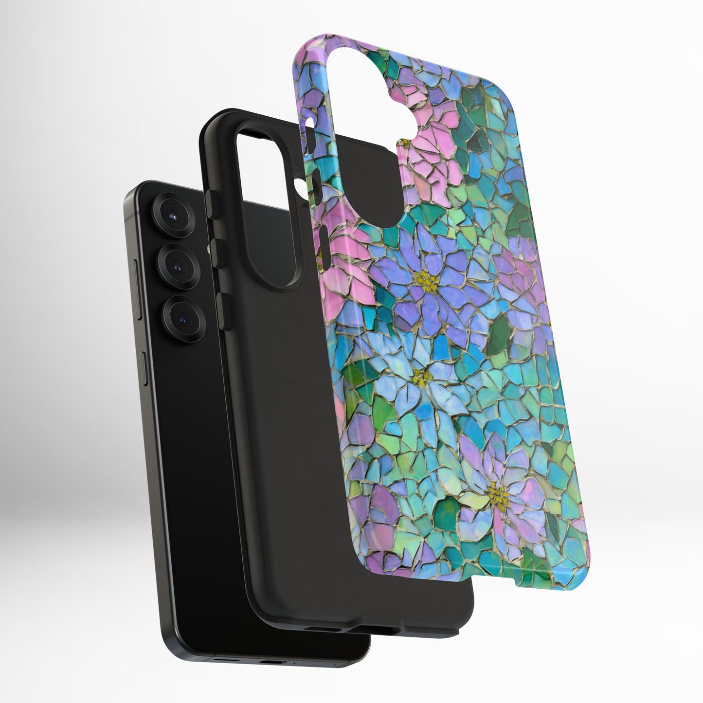 Mosaic Floral Phone Case, iPhone 17 Air Case, Pixel 9 Pro XL Cover, Samsung Galaxy 25 Plus Ultra Tough Case