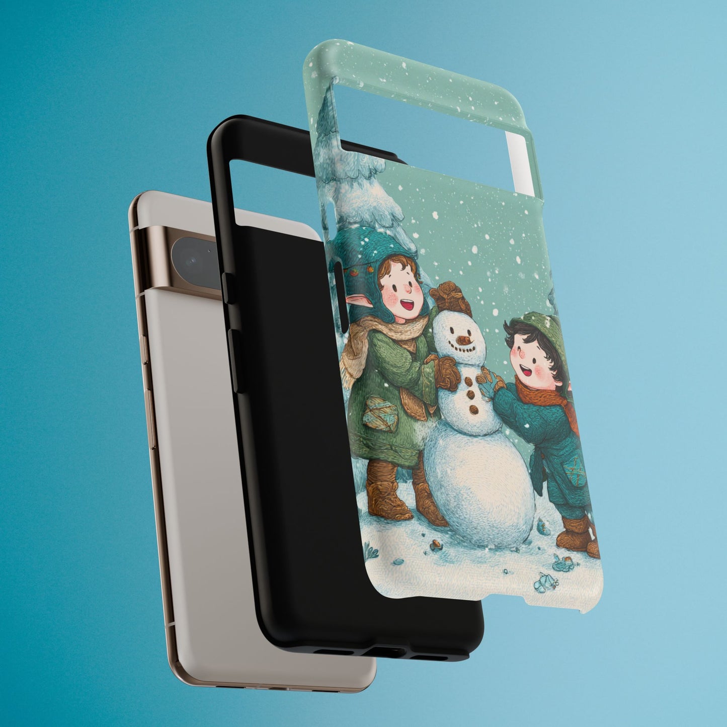 Elf Snowman Winter Phone Case Cute Holiday Cover for iPhone Samsung Pixel