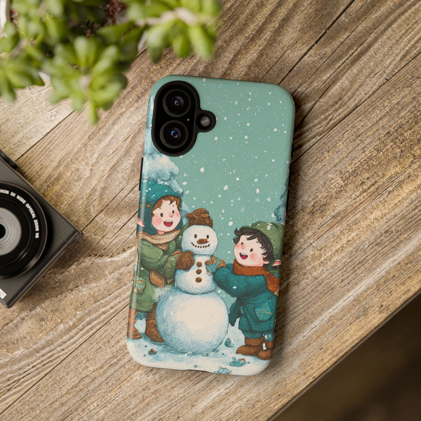Elf Snowman Winter Phone Case Cute Holiday Cover for iPhone Samsung Pixel