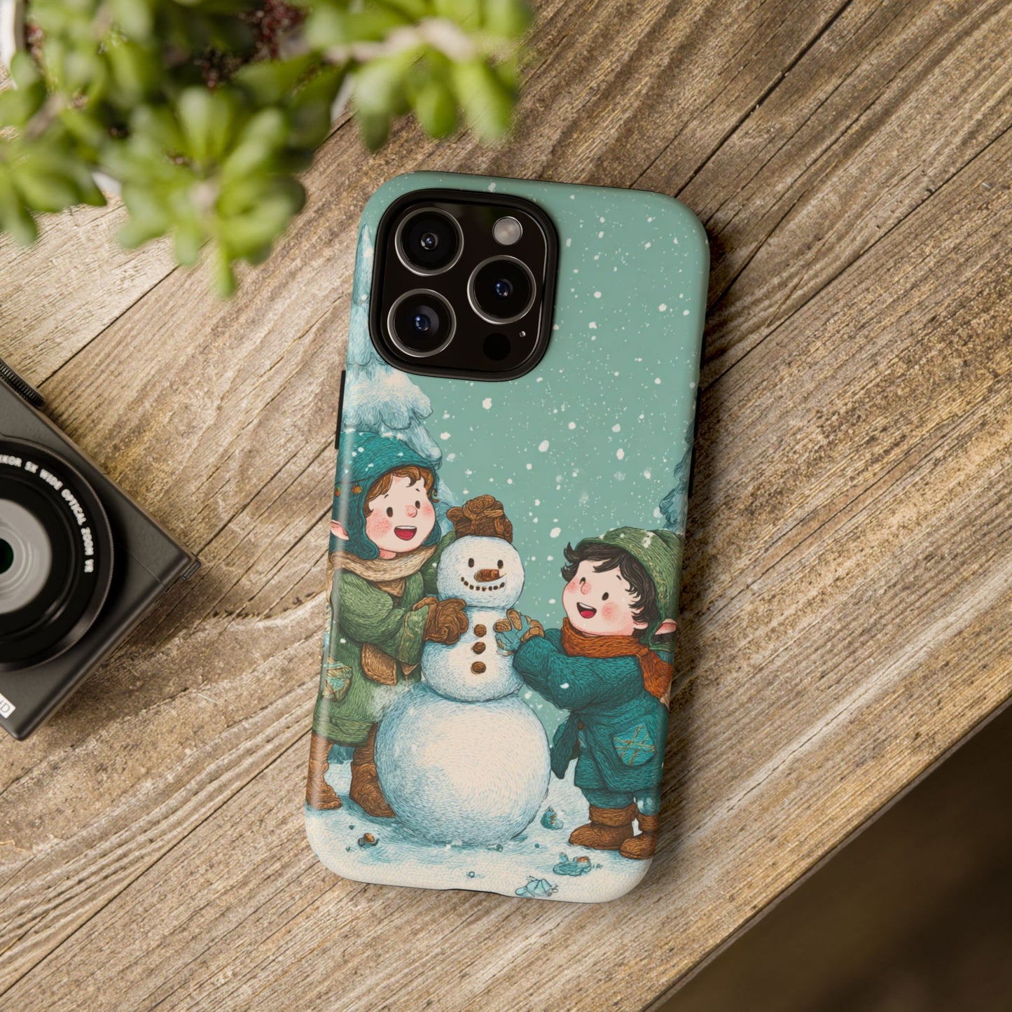 Elf Snowman Winter Phone Case Cute Holiday Cover for iPhone Samsung Pixel