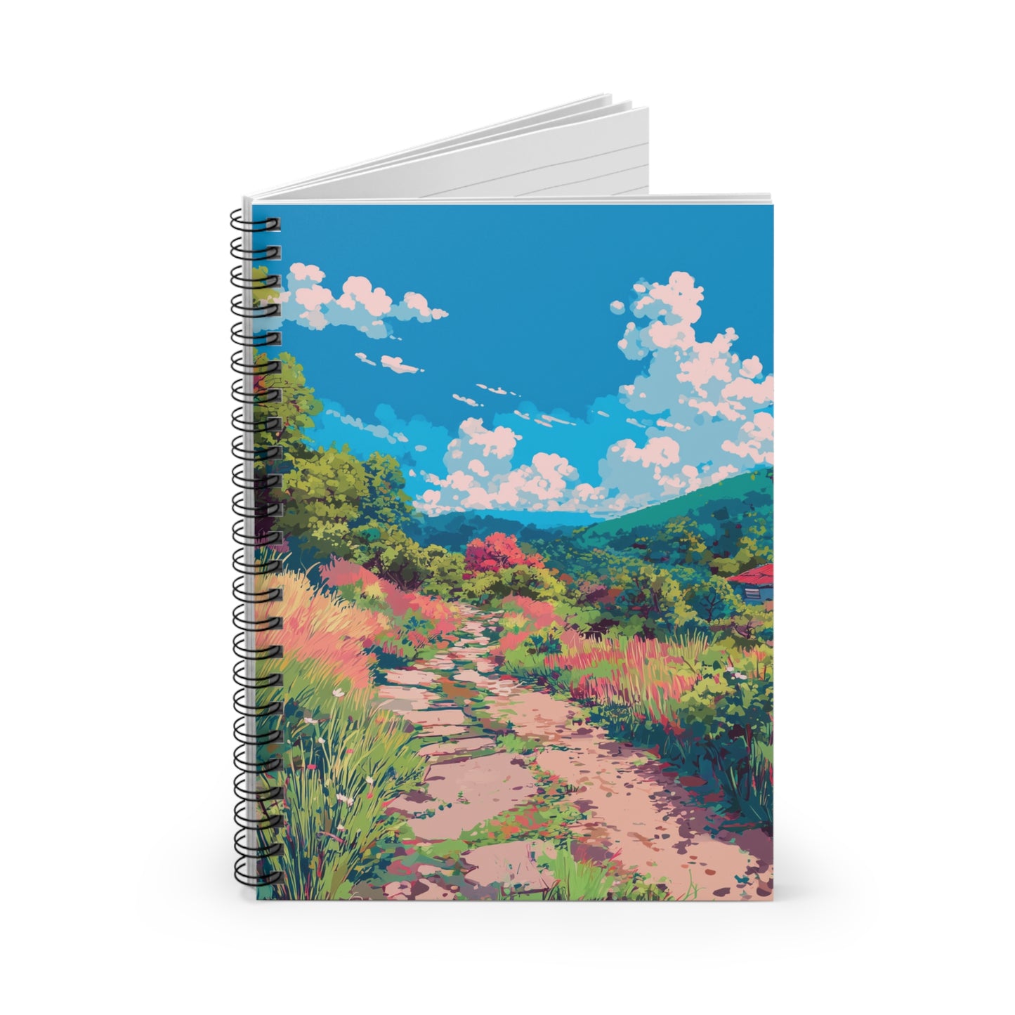 Ghibli Landscape Spiral Notebook - Ruled Line, Nature Journal, Artistic Diary, Anime Stationery, Gift for Writers