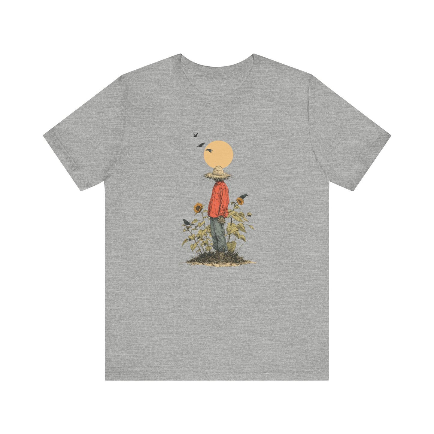Spooky Scarecrow Shirt - Crows and Sunflowers Tee, Halloween Farm Shirt, Fall Graphic Tee, Rustic October Apparel