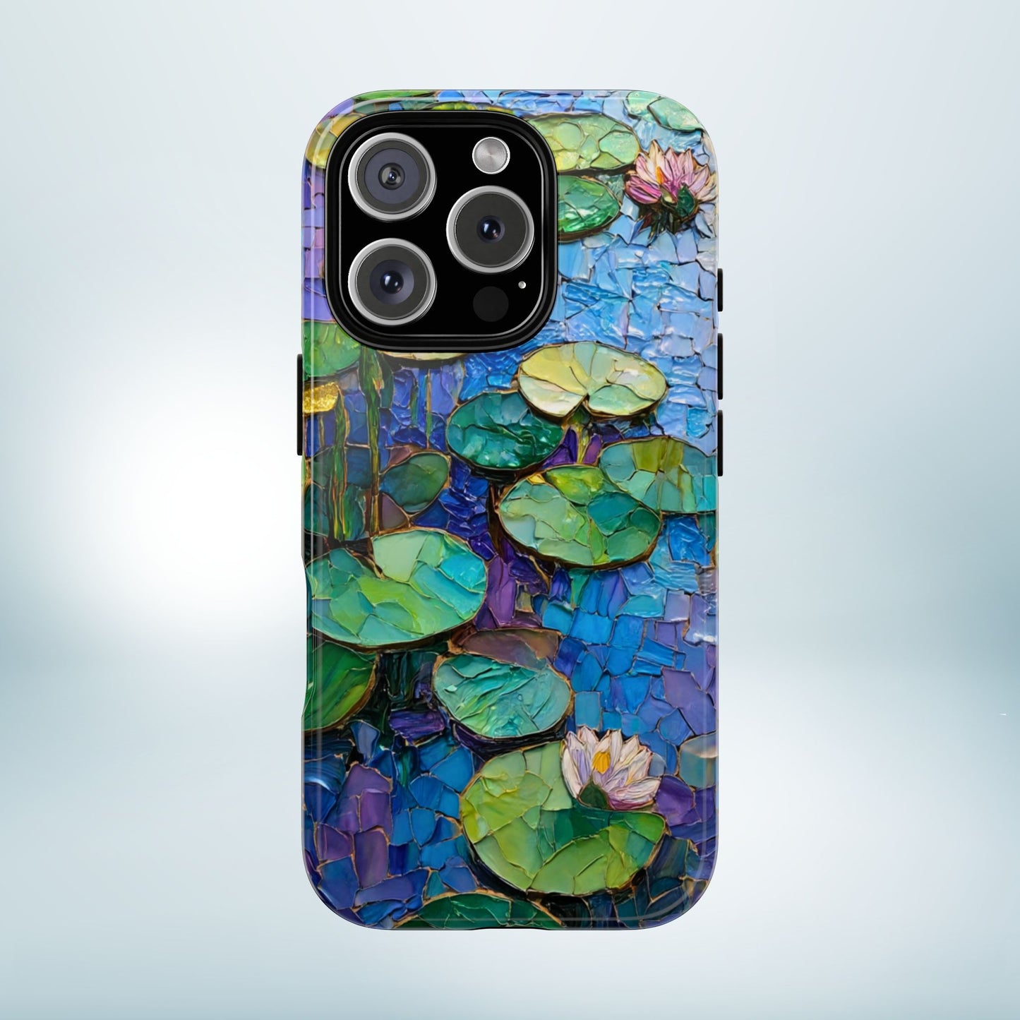 Lily Pad Phone Case, Impressionist Mosaic Botanical Cover, iPhone 15 16 17 Pro Air, Google Pixel 7 8 9 Pro, Samsung S23 S24 S25 S26 Ultra