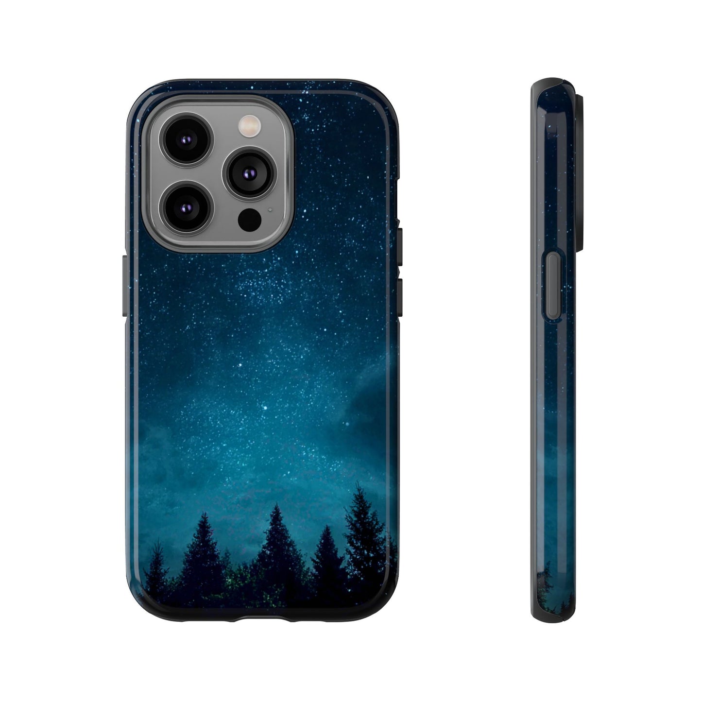 Dark Starry Night Phone Case - Winter Theme Phone Cover for iPhone, Pixel and Samsung Galaxy Models