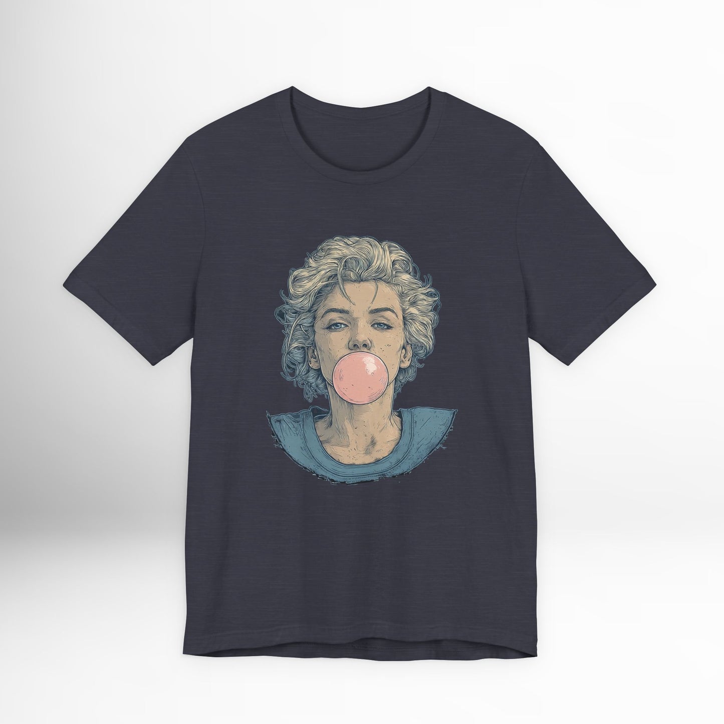 Monroe Inspired Bubblegum T-Shirt | Retro Pop Art Graphic Tee | Vintage Icon Streetwear Top | Cool Retro Gift