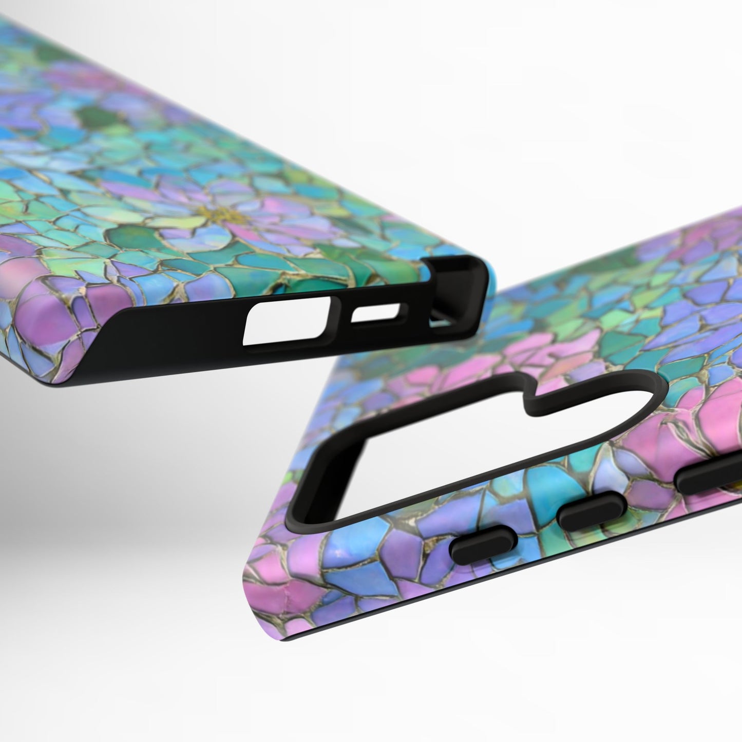 Mosaic Floral Phone Case, iPhone 17 Air Case, Pixel 9 Pro XL Cover, Samsung Galaxy 25 Plus Ultra Tough Case