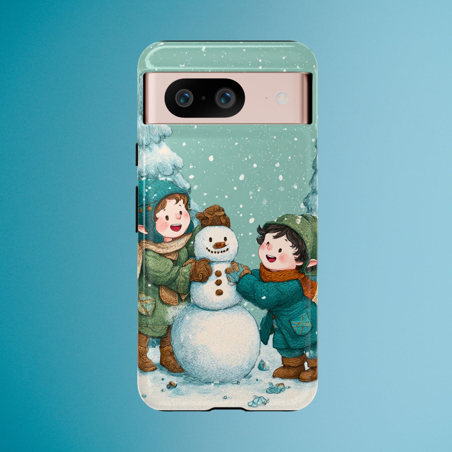 Elf Snowman Winter Phone Case Cute Holiday Cover for iPhone Samsung Pixel
