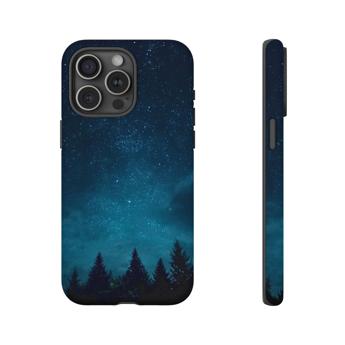 Dark Starry Night Phone Case - Winter Theme Phone Cover for iPhone, Pixel and Samsung Galaxy Models