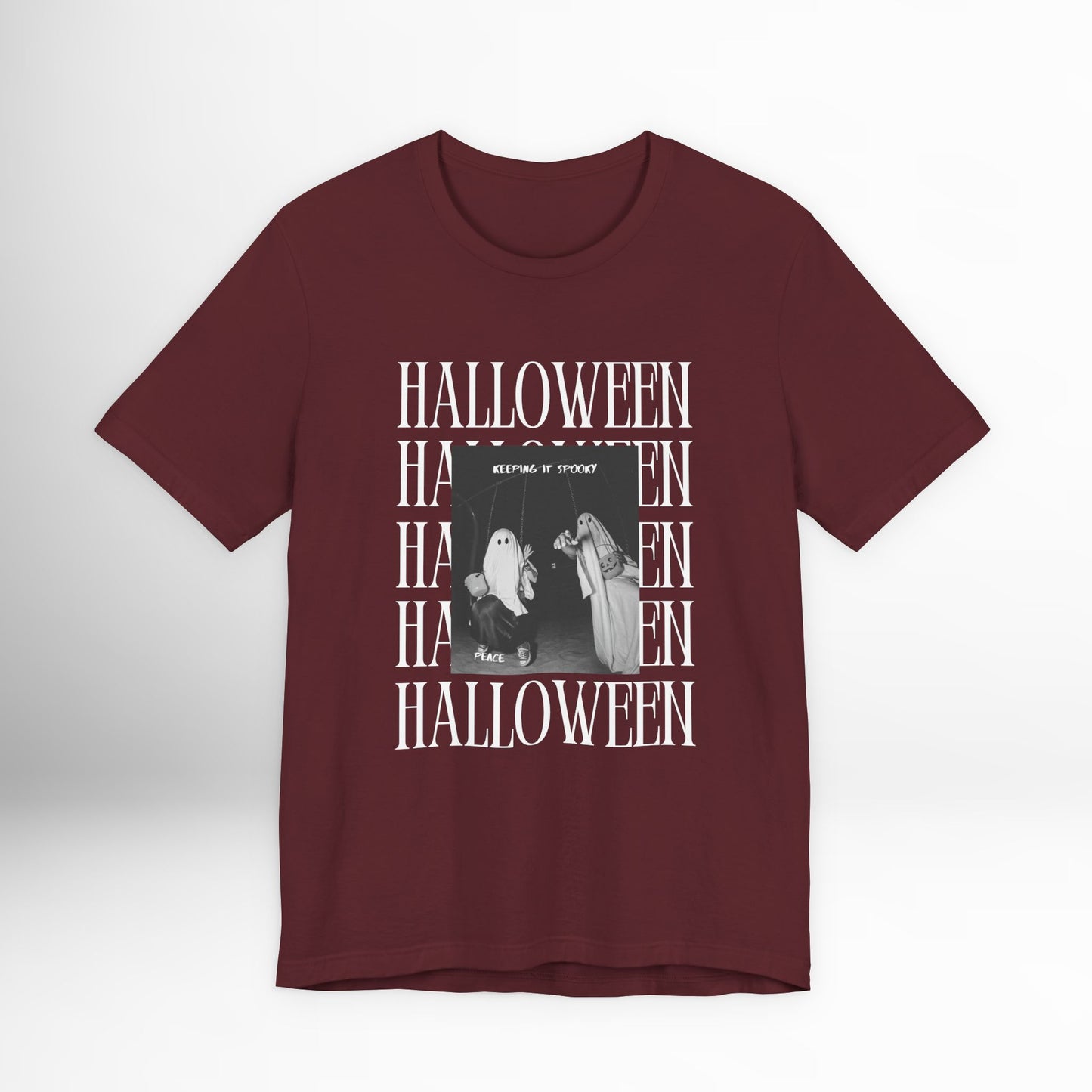 Halloween Ghost T-Shirt Keeping It Spooky Graphic Tee, Retro Ghost Shirt, Funny Halloween Party Top