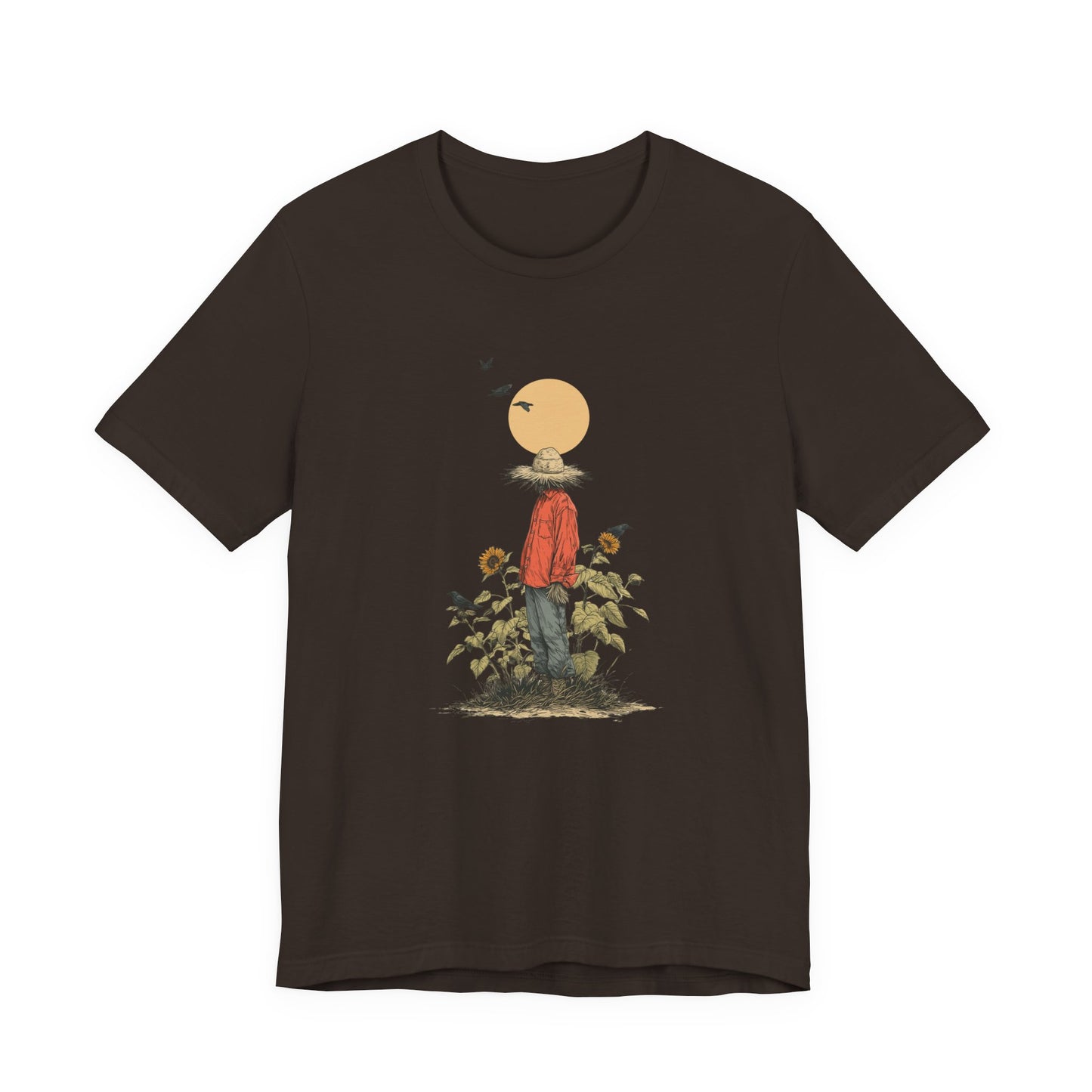 Spooky Scarecrow Shirt - Crows and Sunflowers Tee, Halloween Farm Shirt, Fall Graphic Tee, Rustic October Apparel