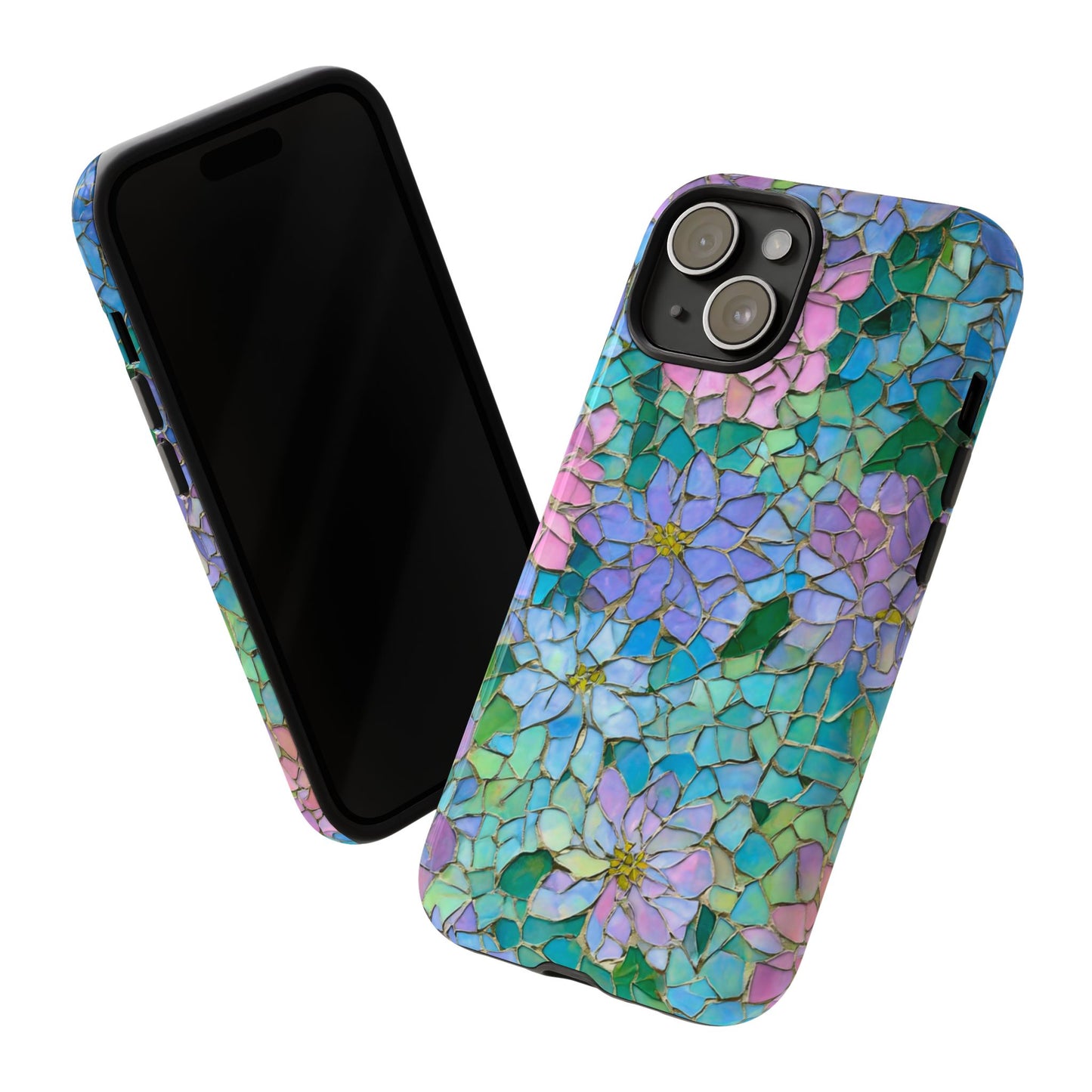 Mosaic Floral Phone Case, iPhone 17 Air Case, Pixel 9 Pro XL Cover, Samsung Galaxy 25 Plus Ultra Tough Case