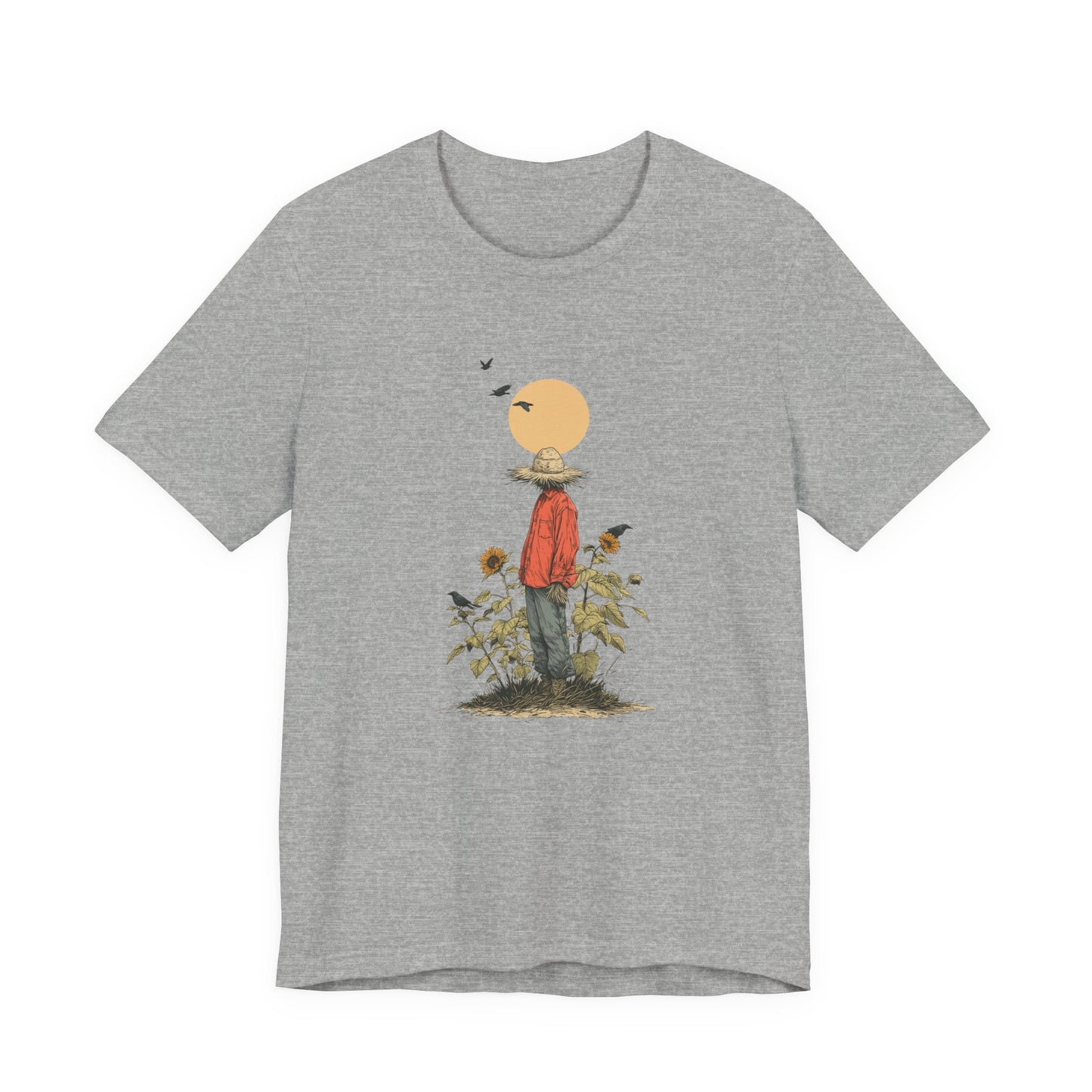 Spooky Scarecrow Shirt - Crows and Sunflowers Tee, Halloween Farm Shirt, Fall Graphic Tee, Rustic October Apparel