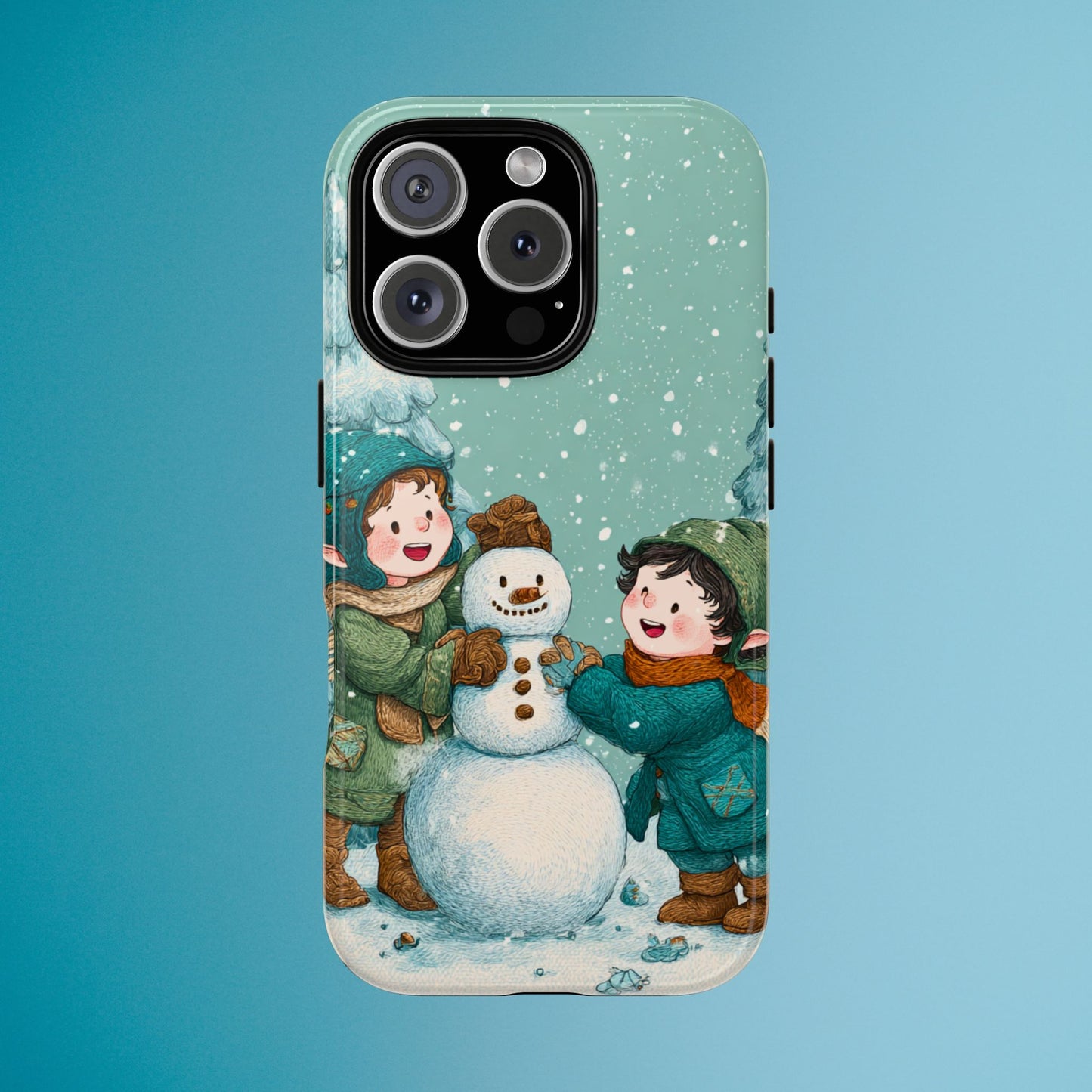 Elf Snowman Winter Phone Case Cute Holiday Cover for iPhone Samsung Pixel