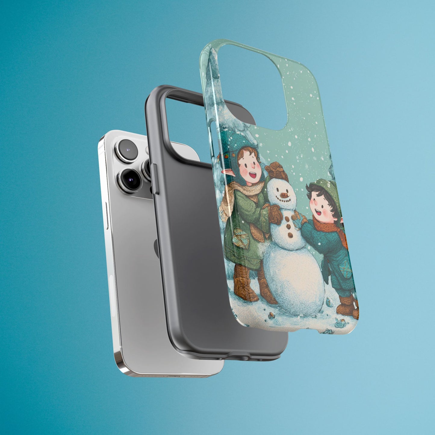Elf Snowman Winter Phone Case Cute Holiday Cover for iPhone Samsung Pixel