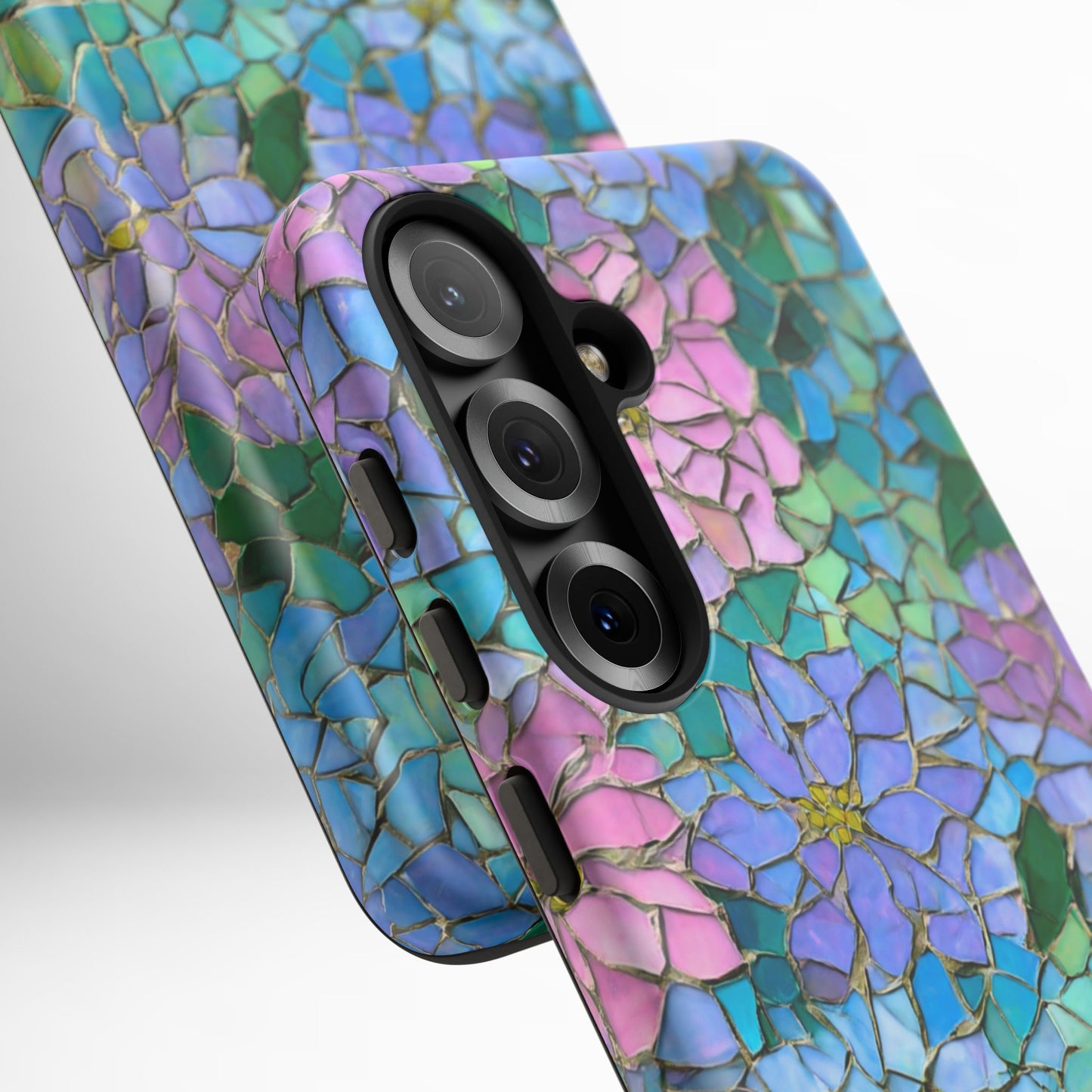 Mosaic Floral Phone Case, iPhone 17 Air Case, Pixel 9 Pro XL Cover, Samsung Galaxy 25 Plus Ultra Tough Case