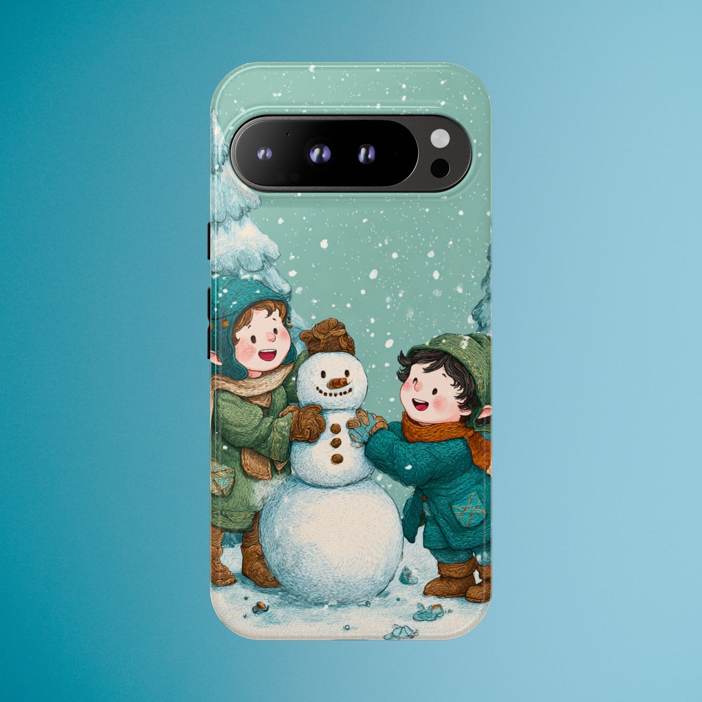 Elf Snowman Winter Phone Case Cute Holiday Cover for iPhone Samsung Pixel