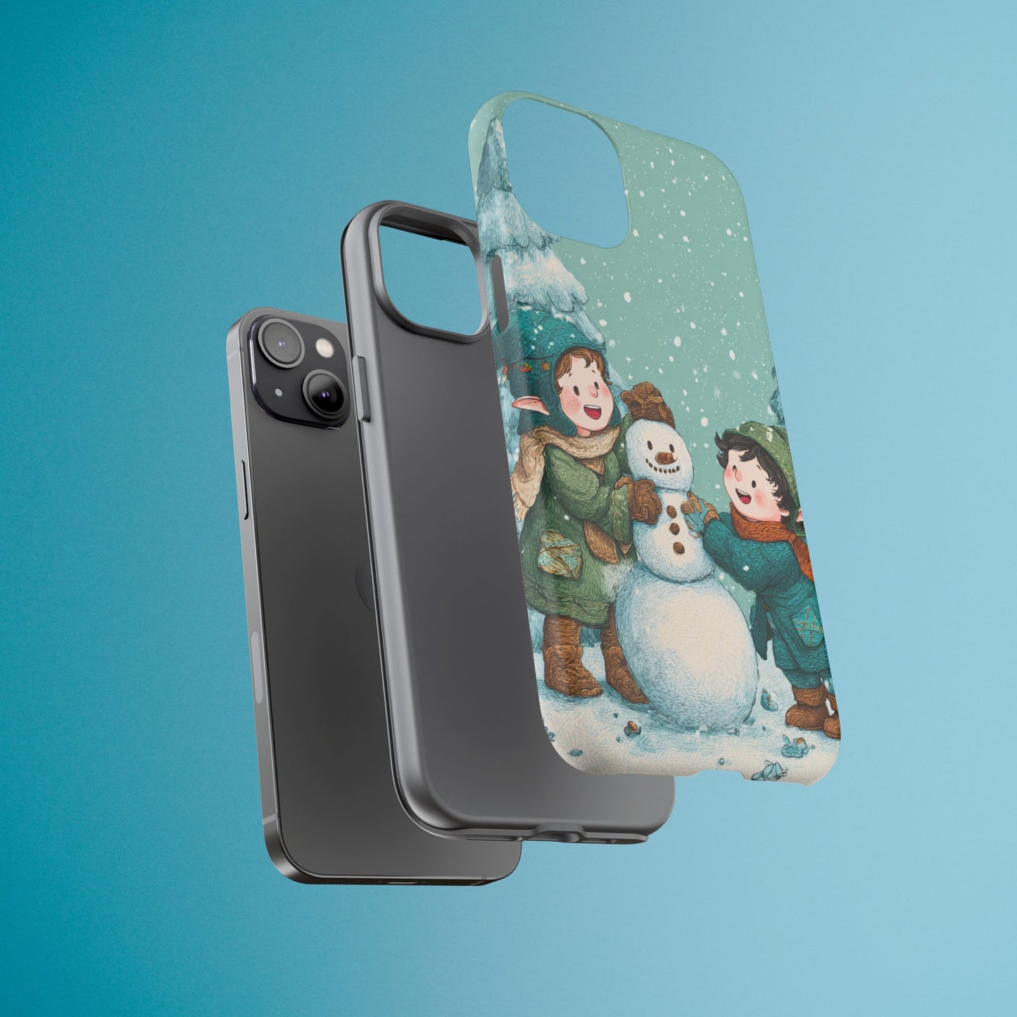 Elf Snowman Winter Phone Case Cute Holiday Cover for iPhone Samsung Pixel