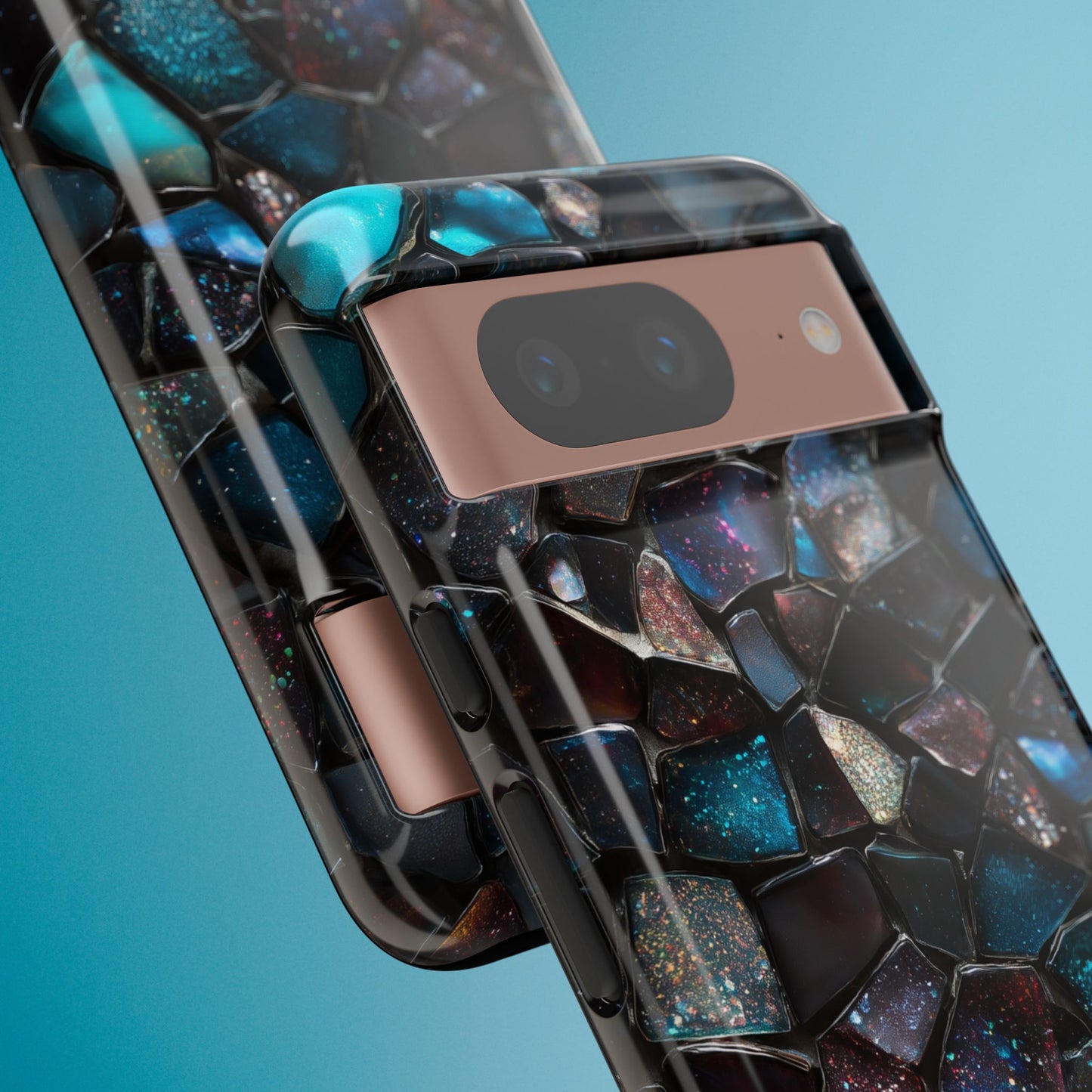 Gemstone Mosaic Phone Case, Crystal Stone Aesthetic Cover, Tough Protective Case for iPhone, Samsung, Pixel