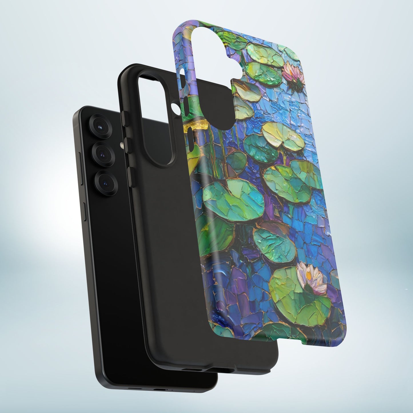 Lily Pad Phone Case, Impressionist Mosaic Botanical Cover, iPhone 15 16 17 Pro Air, Google Pixel 7 8 9 Pro, Samsung S23 S24 S25 S26 Ultra